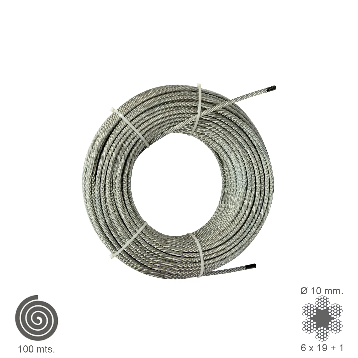 CABLE GALVANIZADO  10 MM. (ROLLO 10