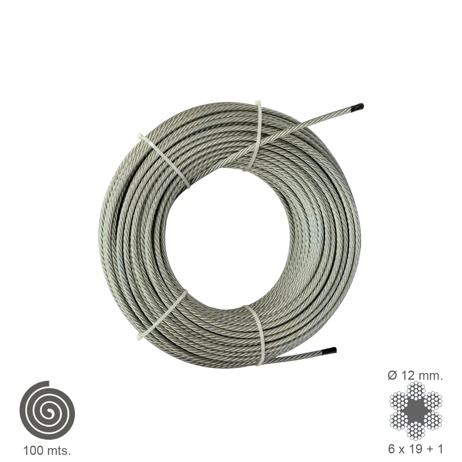 CABLE GALVANIZADO  12 MM. (ROLLO 10