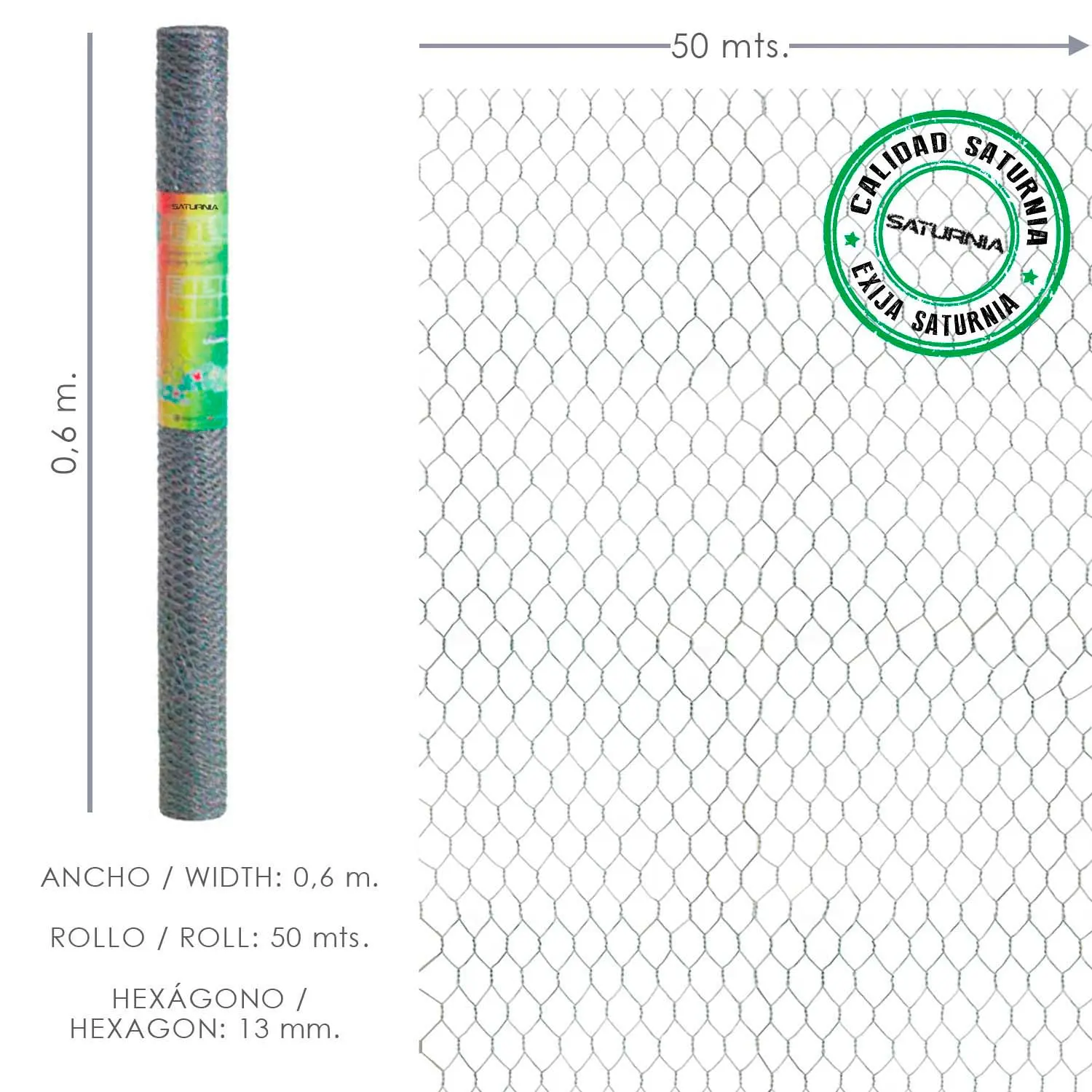 ENREJADO TRIPLE TORSION 13/  60 CM.