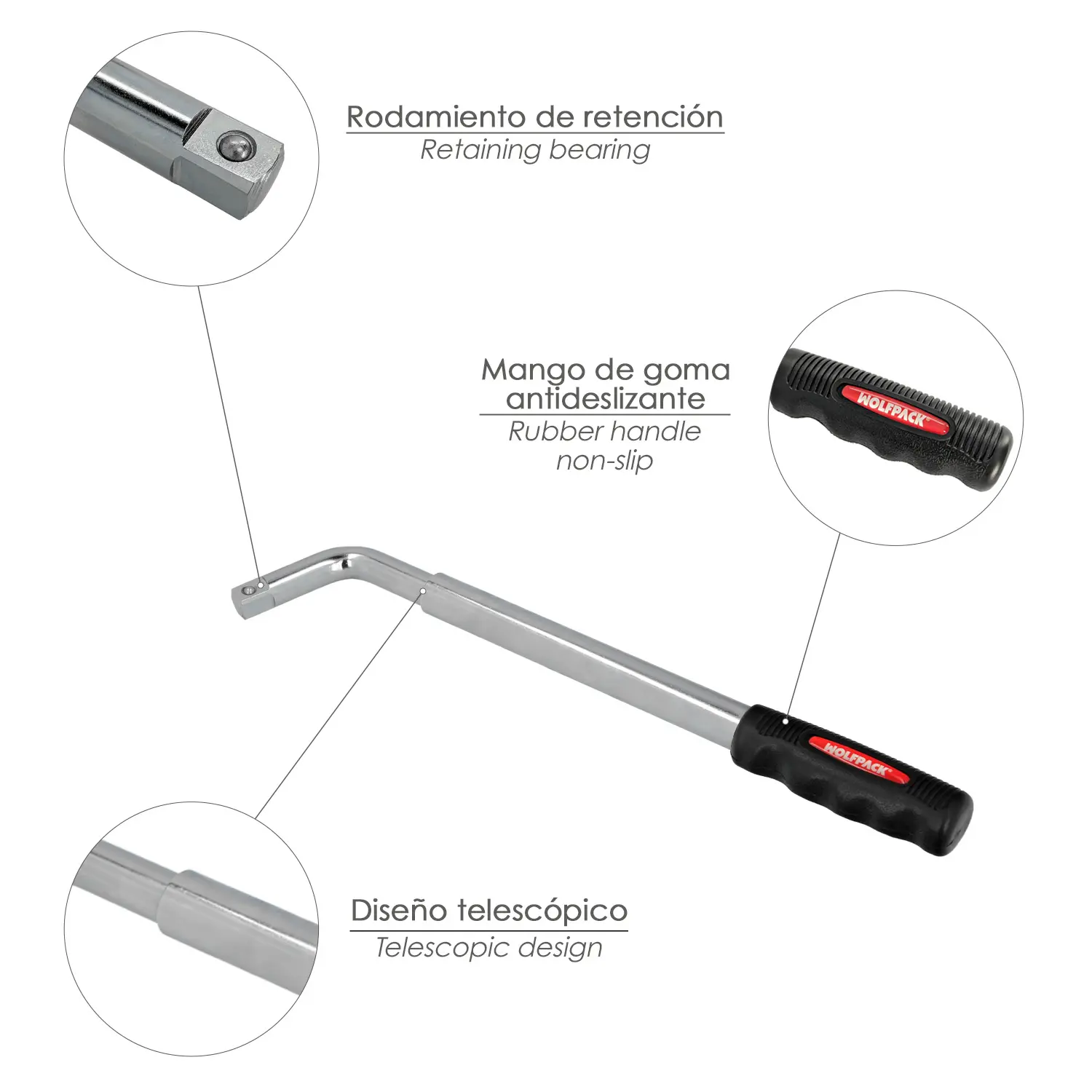 LLAVE EXTENSIBLE PARA RUEDA DE COCH