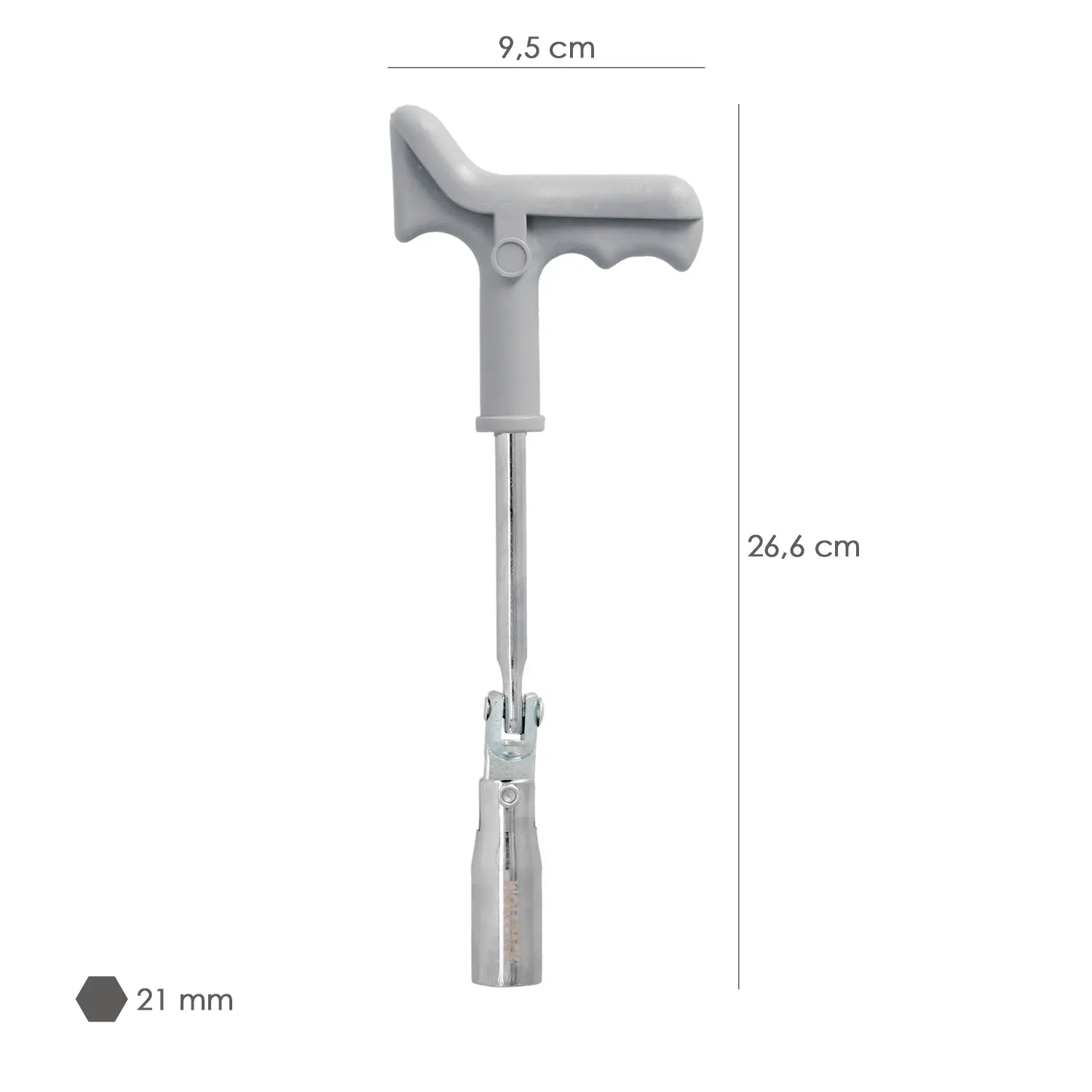 LLAVE BUJIAS ARTICULADA 21 MM. CON 