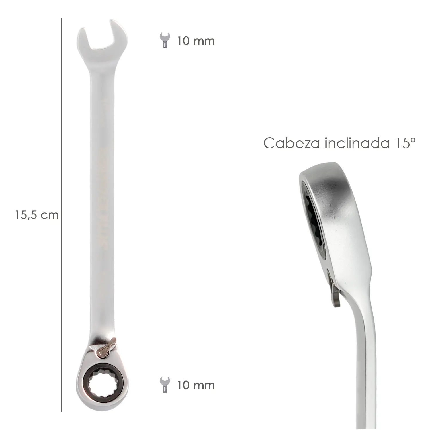 LLAVE COMBINADA CON CARRACA 10 MM. 