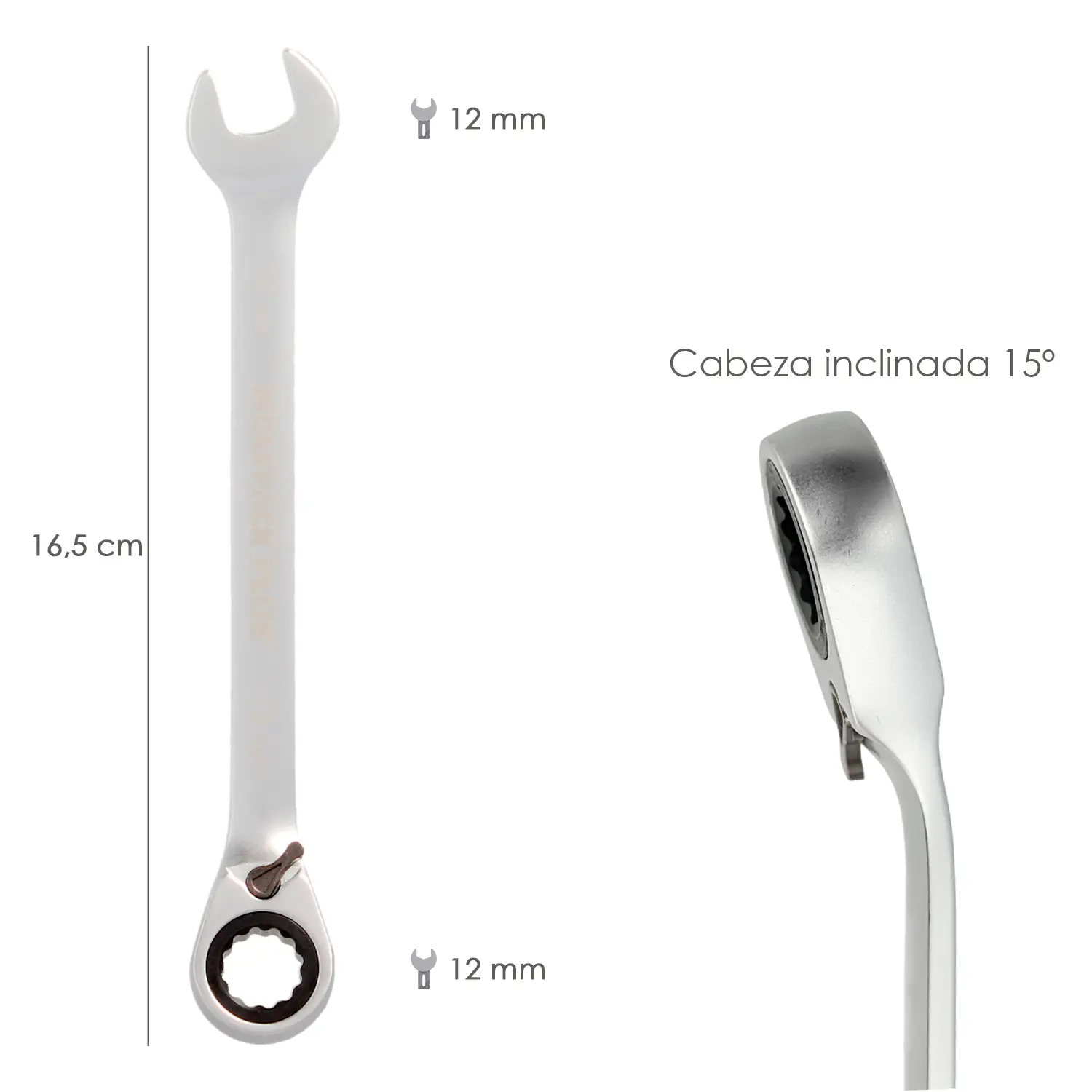 LLAVE COMBINADA CON CARRACA 12 MM. 