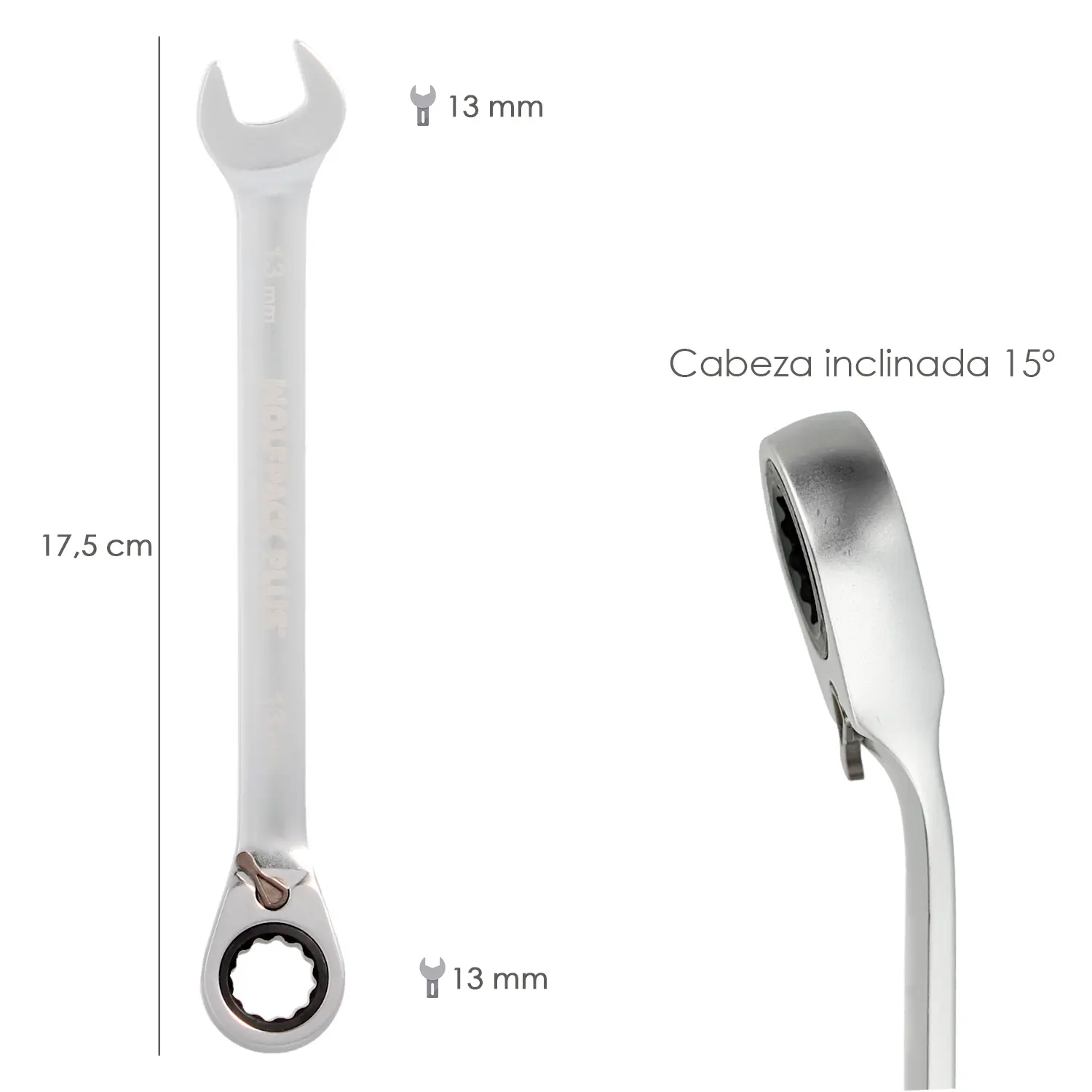 LLAVE COMBINADA CON CARRACA 13 MM. 