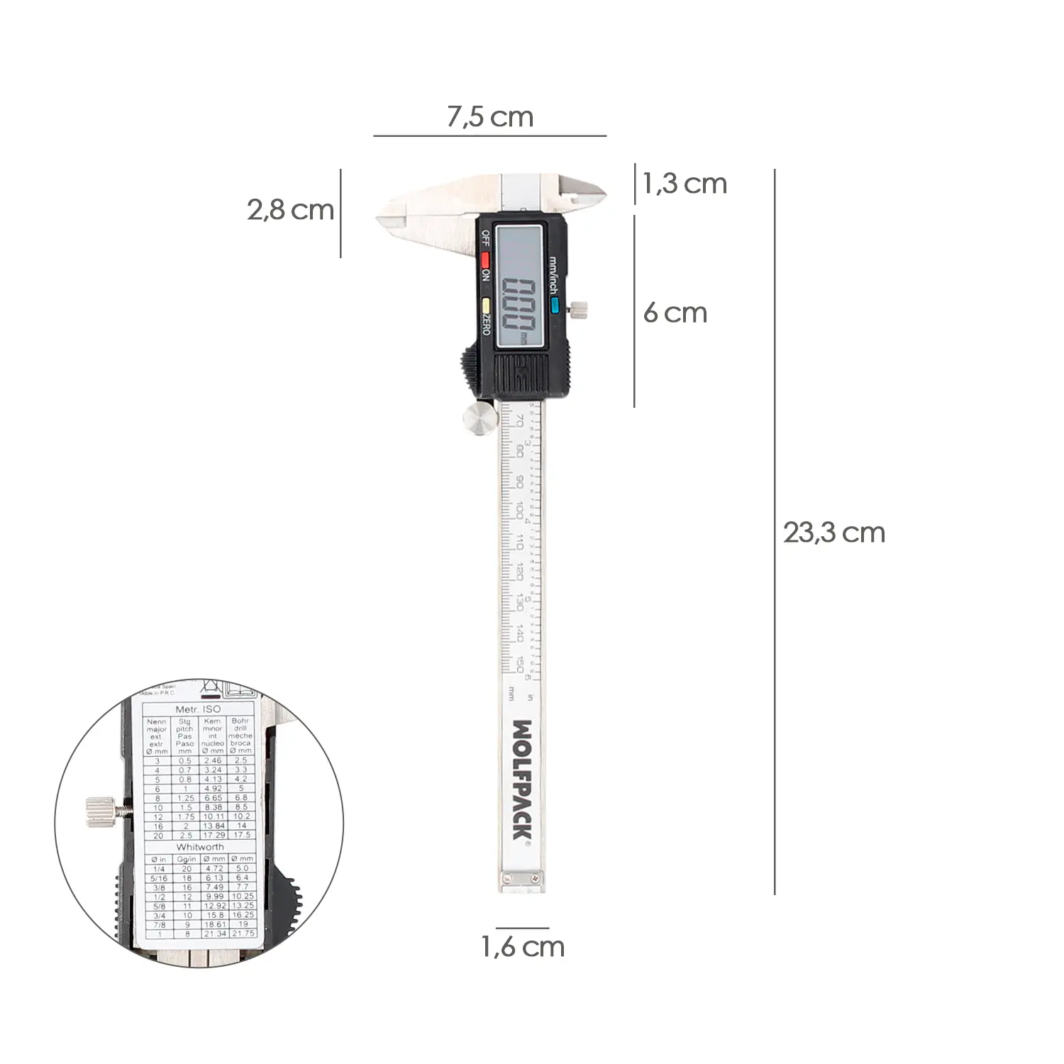 CALIBRE DIGITAL ACERO 150MM