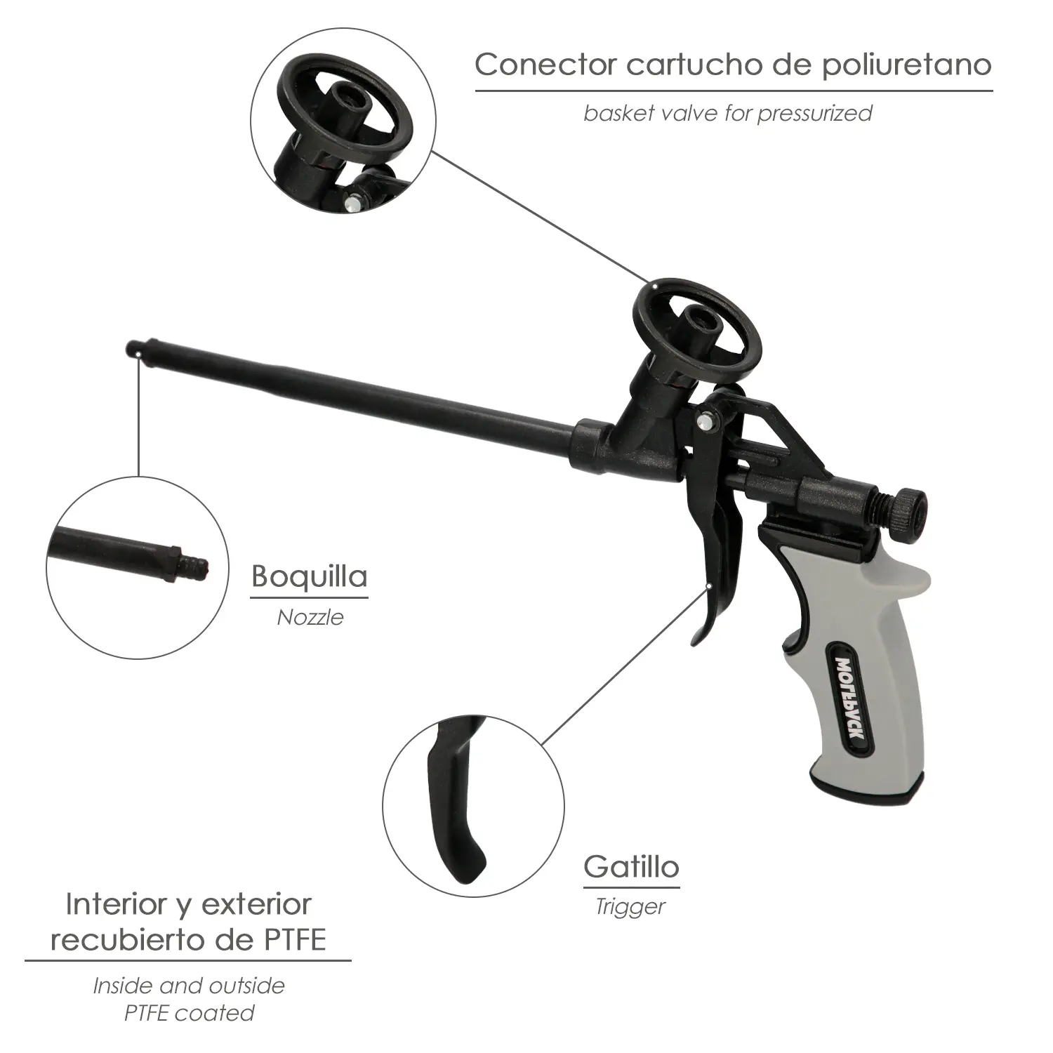 PISTOLA PARA ESPUMA POLIURETANO INT