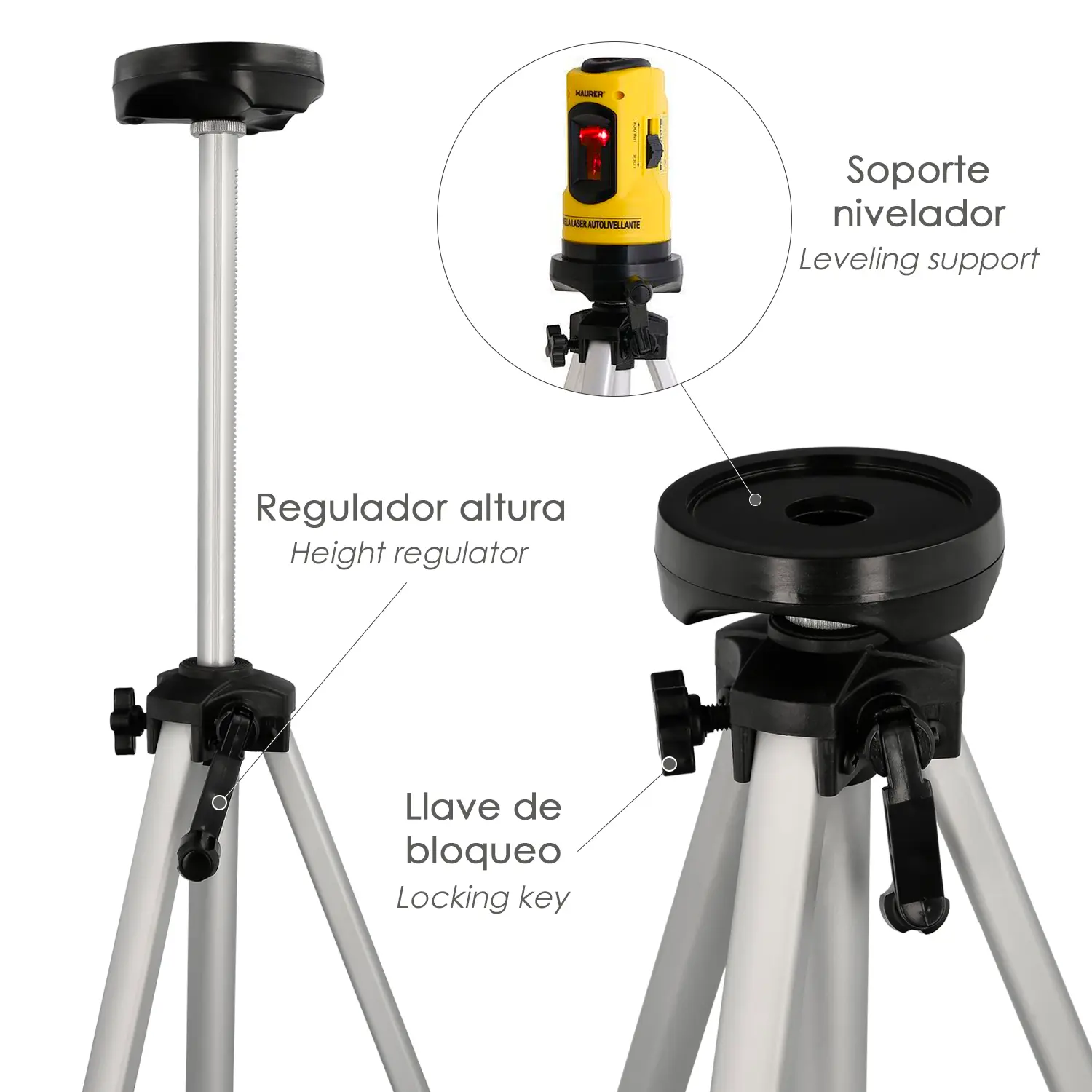 TRIPODE UNIVERSAL PARA NIVELES LASE