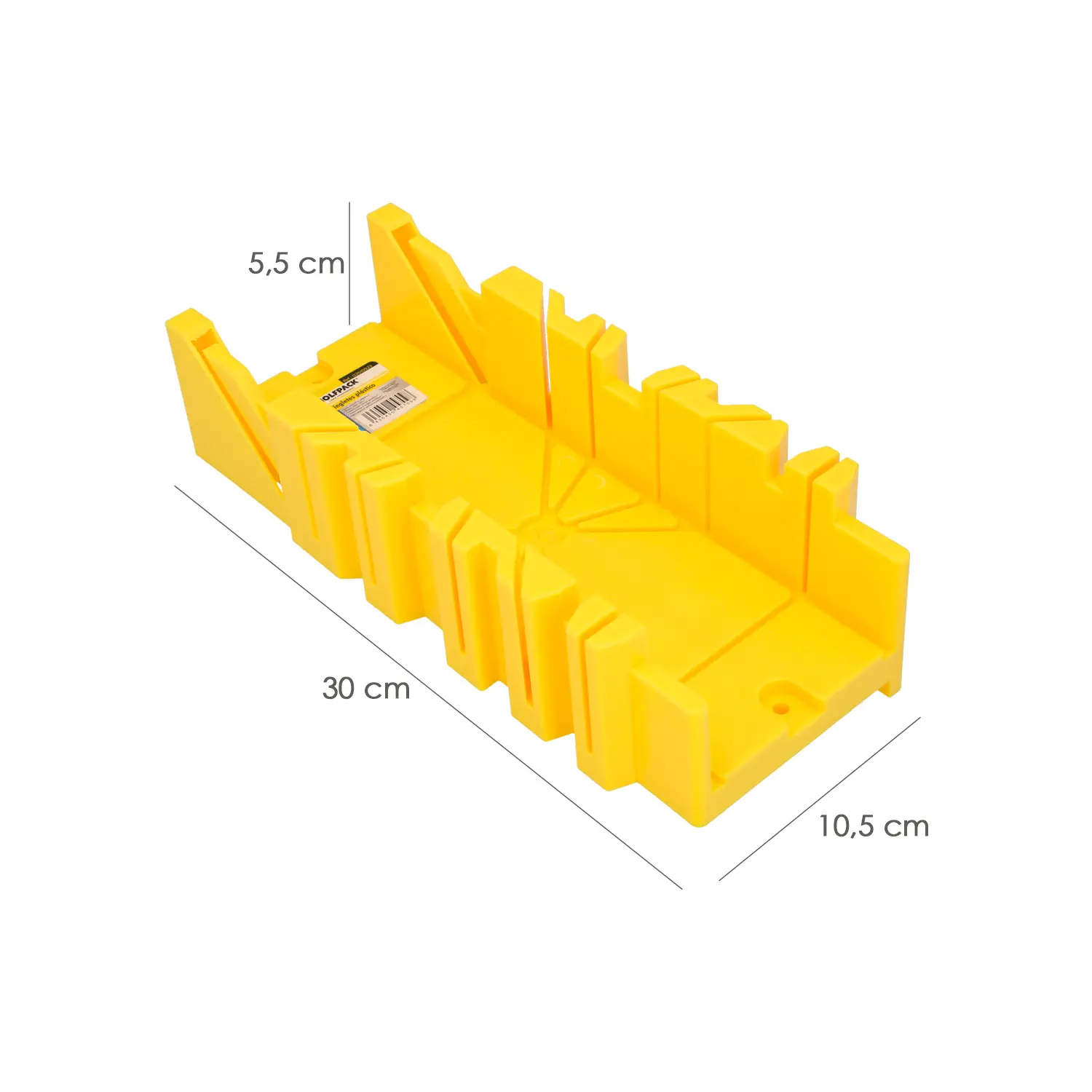 GUIA INGLETES PLASTICO 10,5X 30 CM.