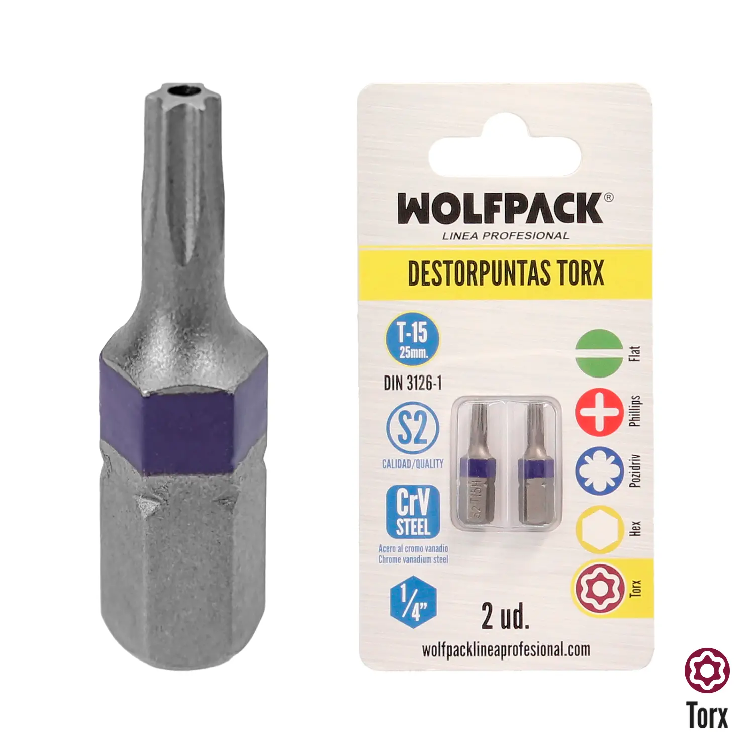 DESTORPUNTAS TORX T15 (2 PIEZAS) AC