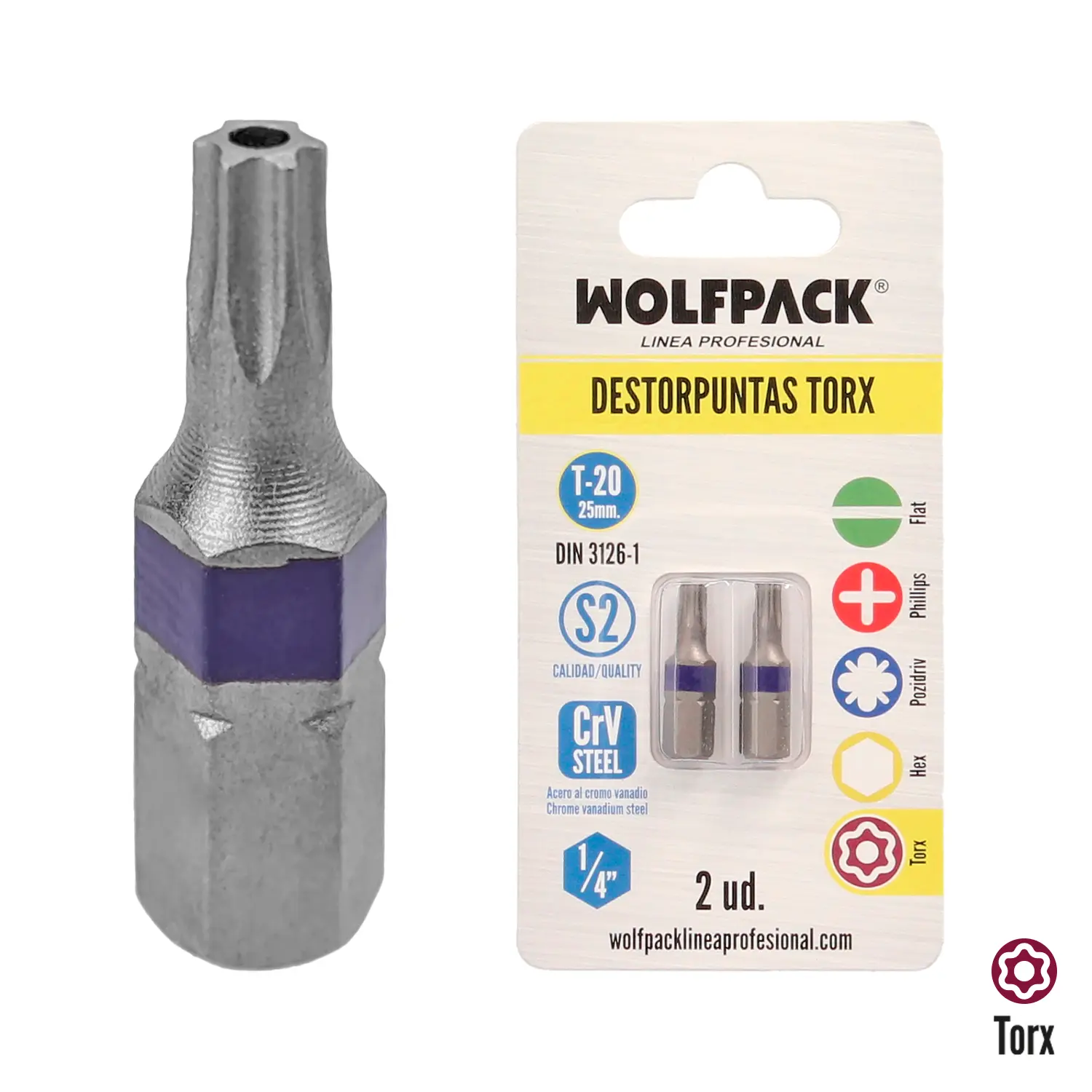 DESTORPUNTAS TORX T20 (2 PIEZAS) AC