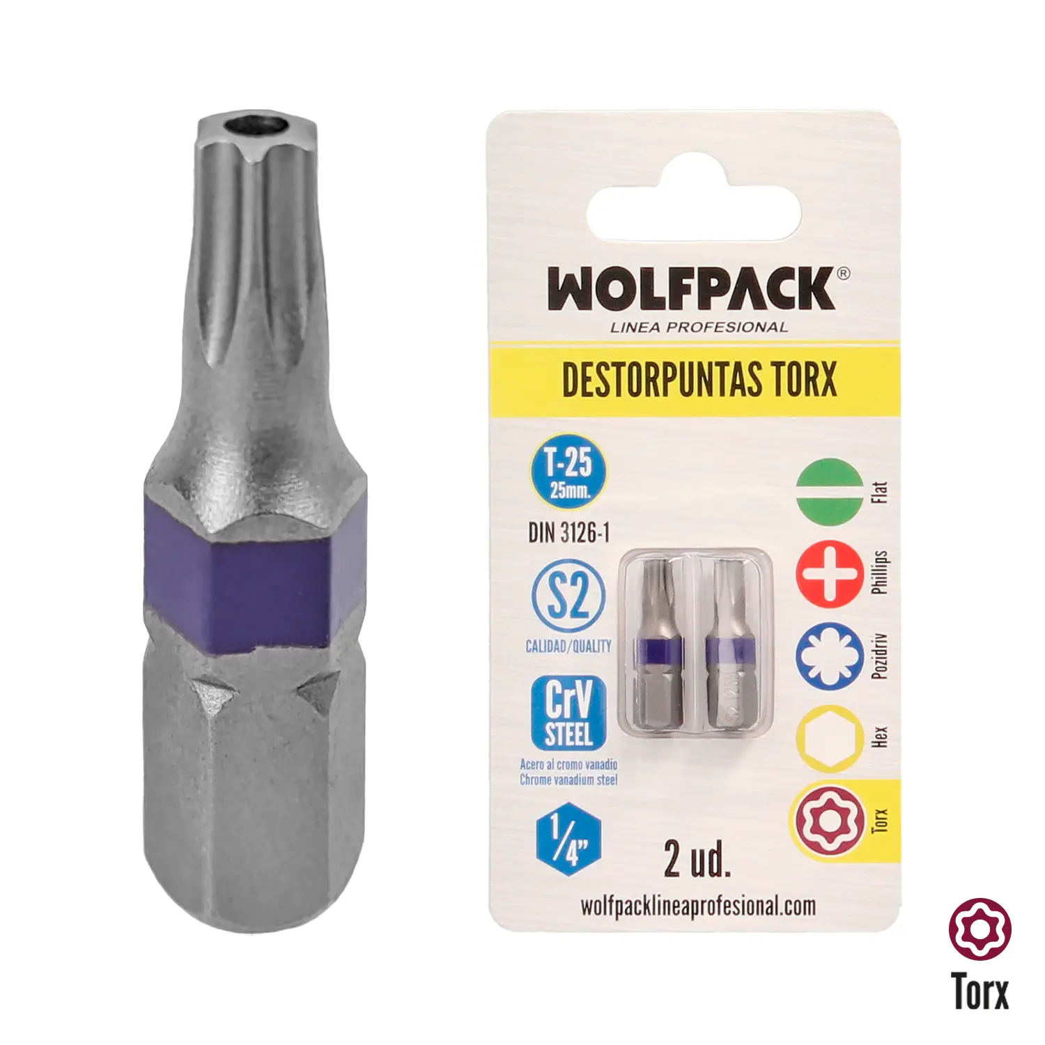 DESTORPUNTAS TORX T25 (2 PIEZAS) AC