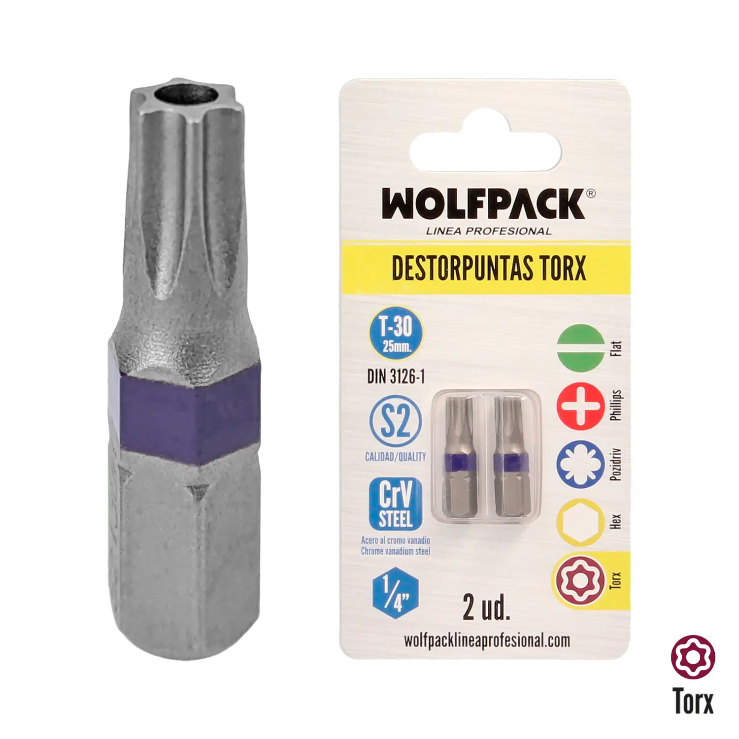 DESTORPUNTAS TORX T30 (2 PIEZAS) AC