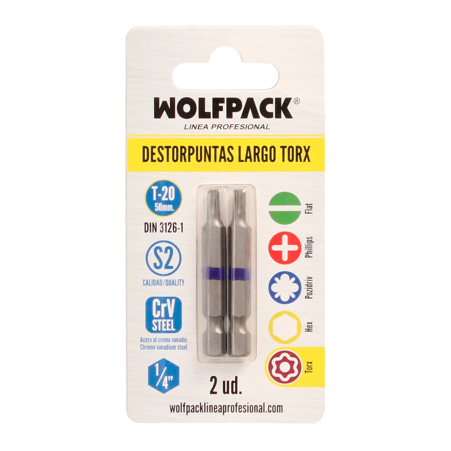 DESTORPUNTAS LARGO TORX T20 (2 PIEZ