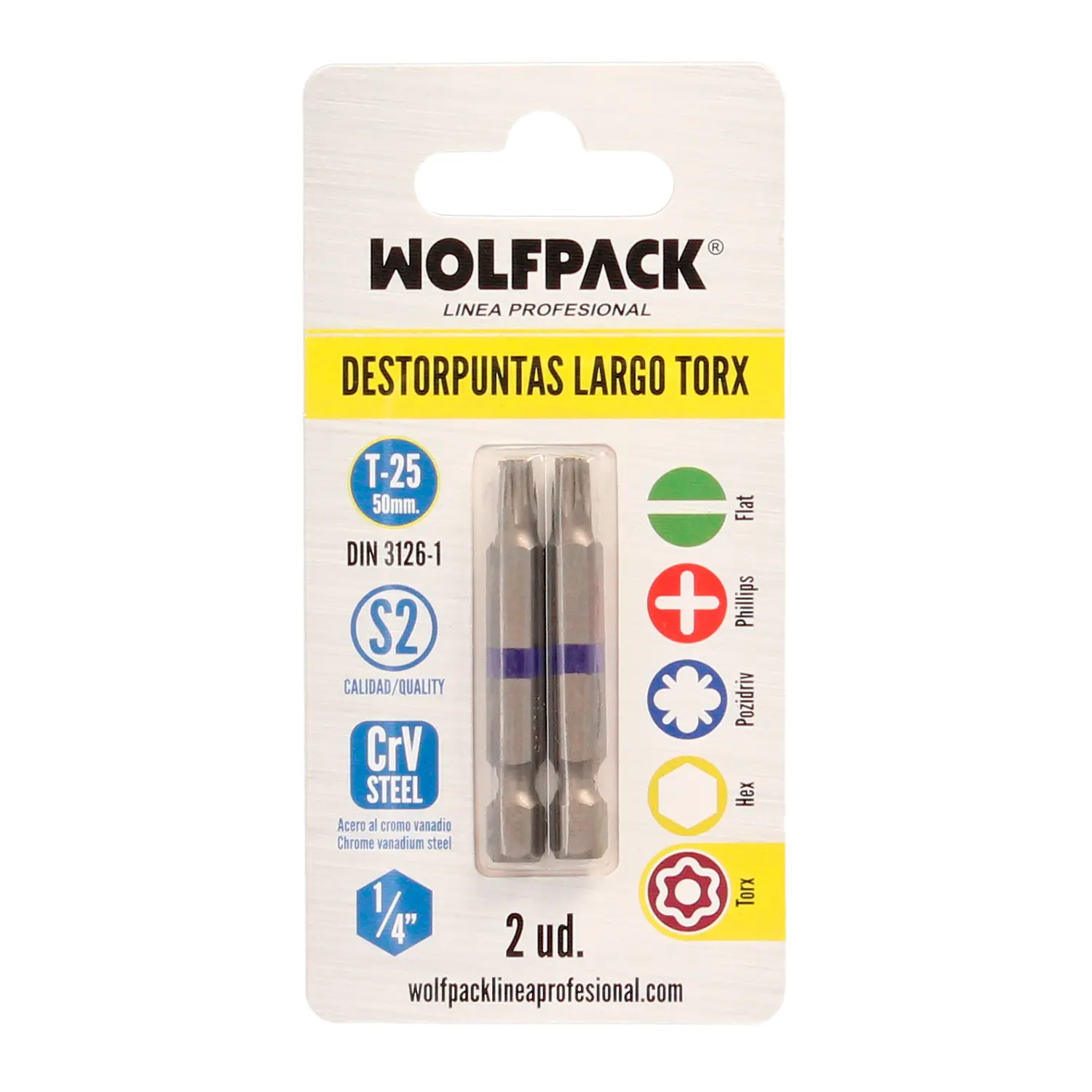 DESTORPUNTAS LARGO TORX T25 (2 PIEZ