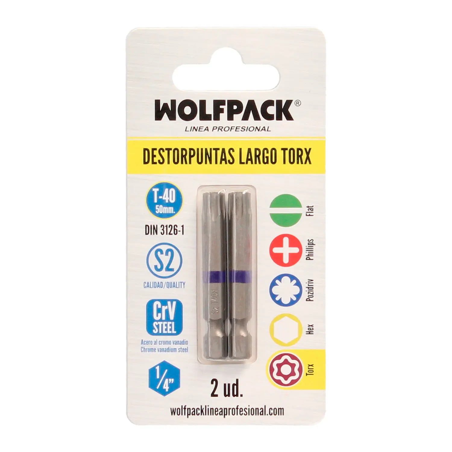 DESTORPUNTAS LARGO TORX T40 (2 PIEZ