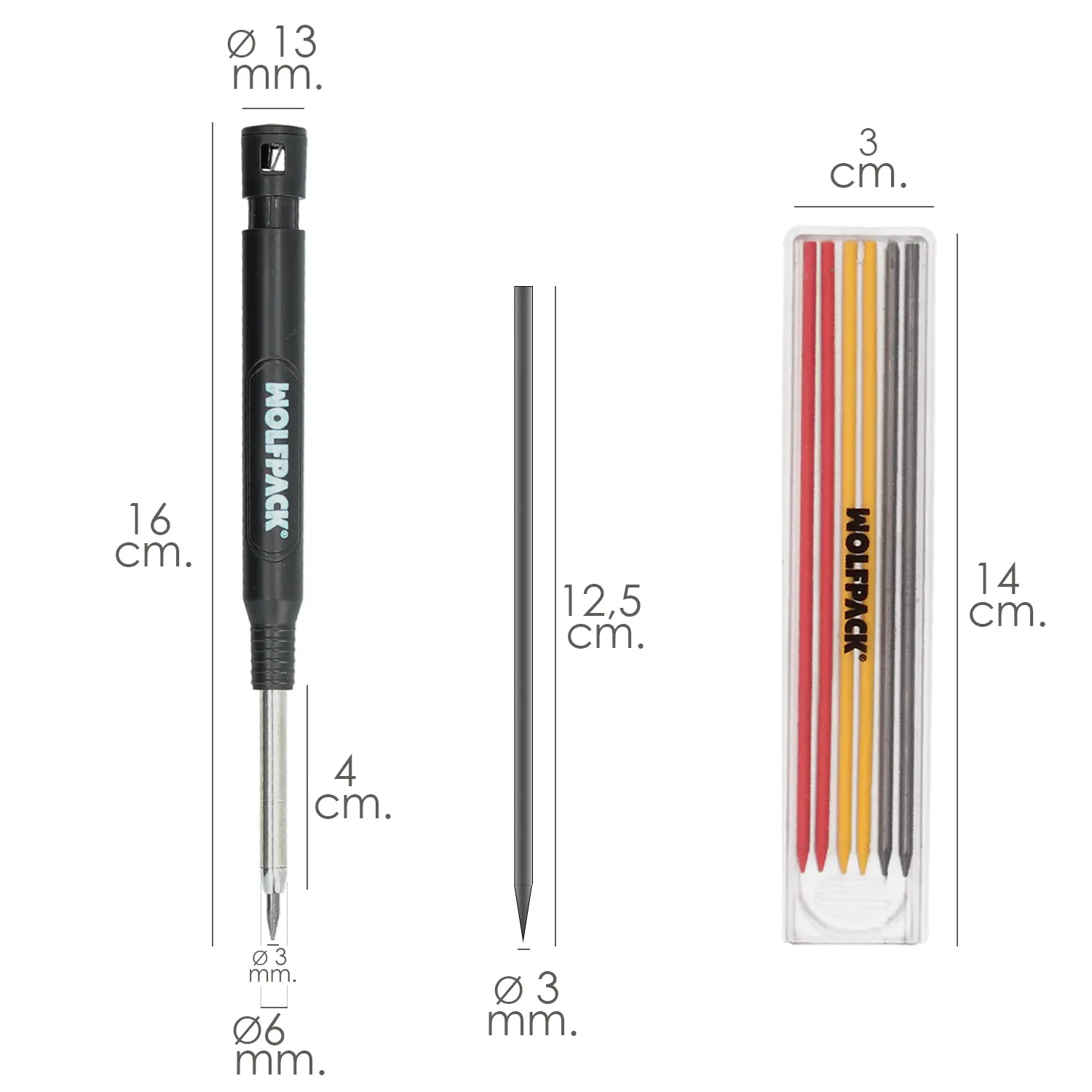 LAPIZ CARPINTERO PORTAMINAS CON 6 R