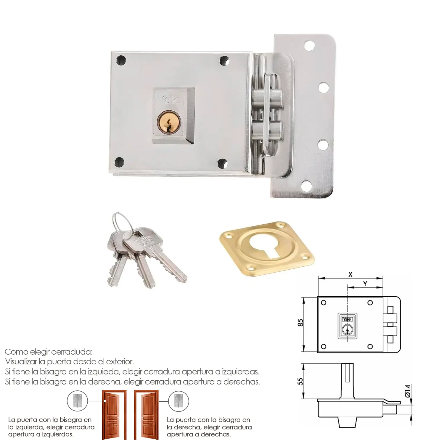 CERRADURA YALE    6-0-10-HN/ DERECH