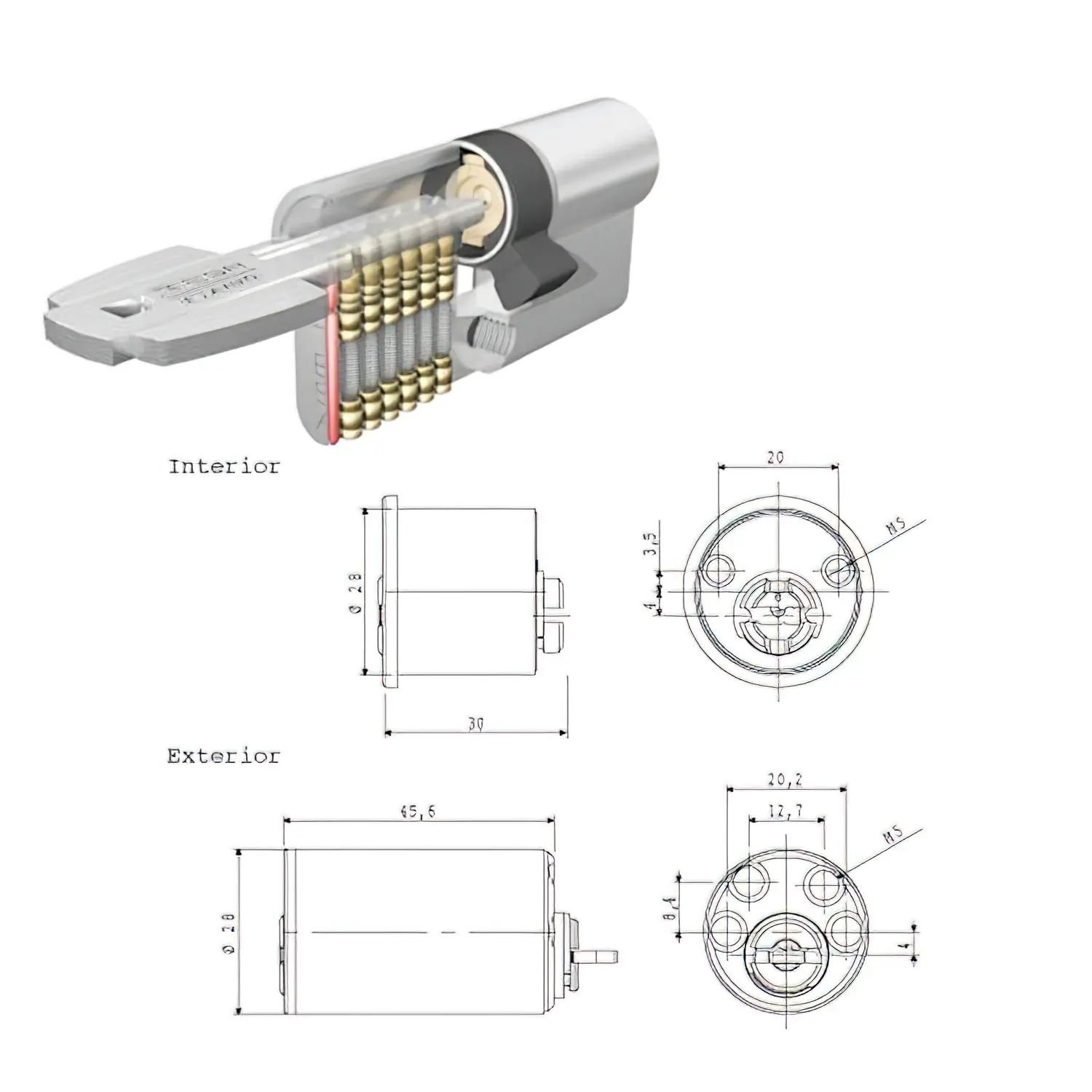 CILINDRO TESA SEGURIDAD T6TS 40 LEV