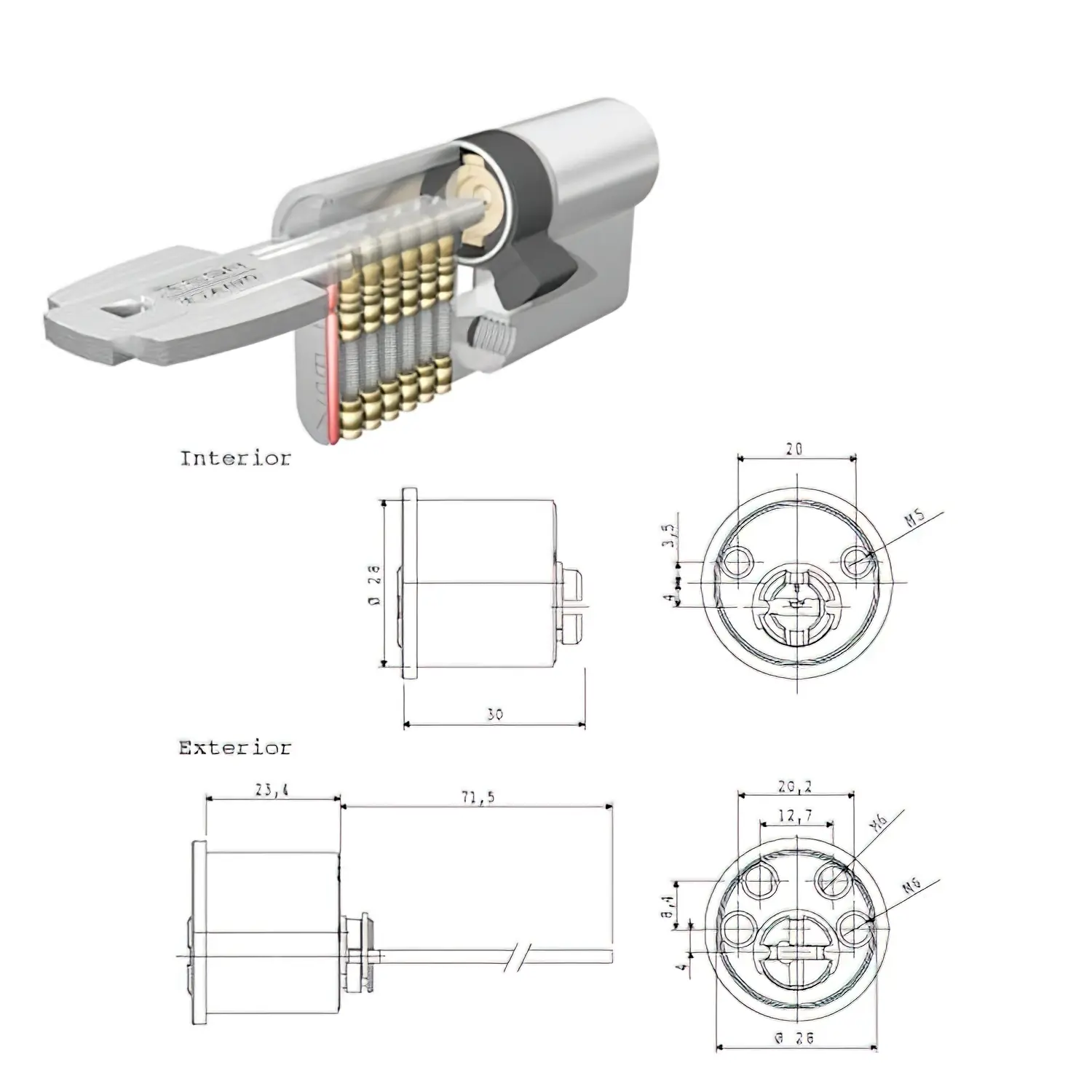 CILINDRO TESA SEGURIDAD T6TS RF LEV