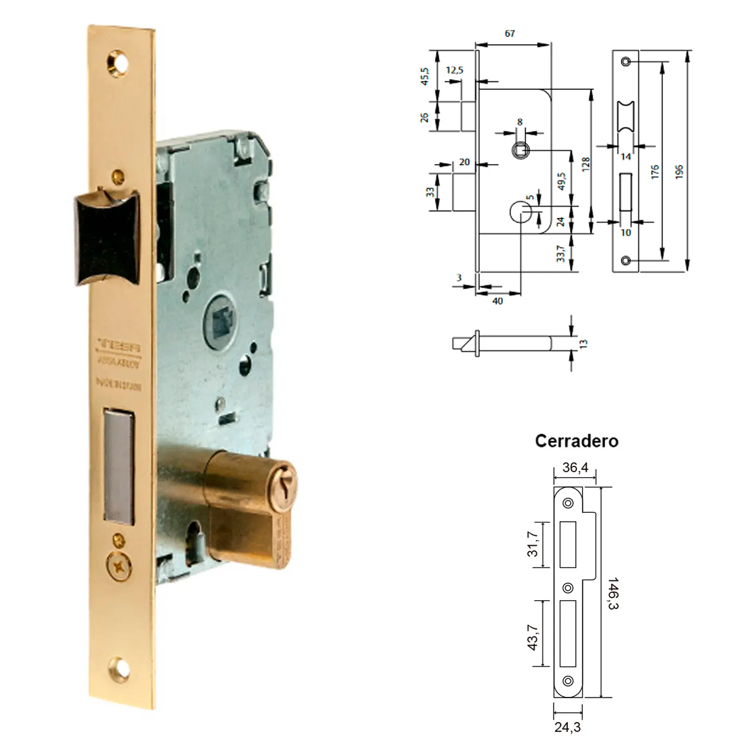 CERRADURA TESA 2010-HL/40