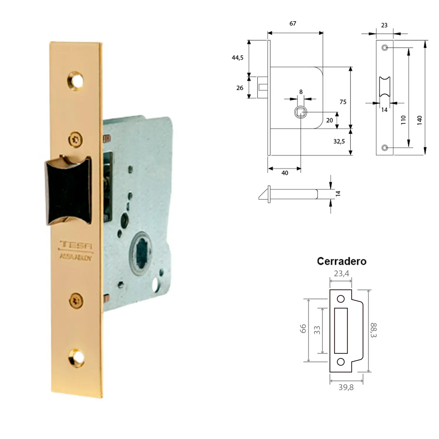 CERRADURA TESA 2015-HL/40