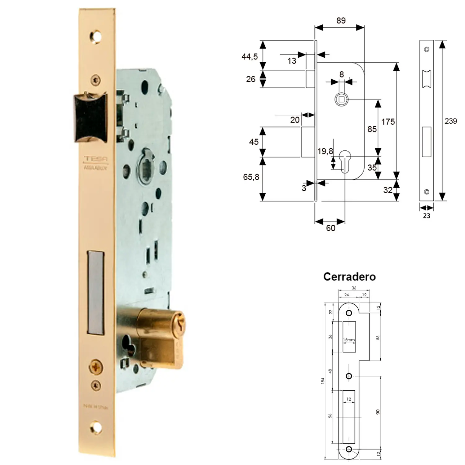 CERRADURA TESA 2030-HL/60