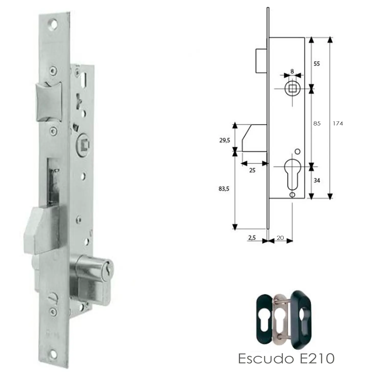 CERRADURA TESA 2210/20/3AI