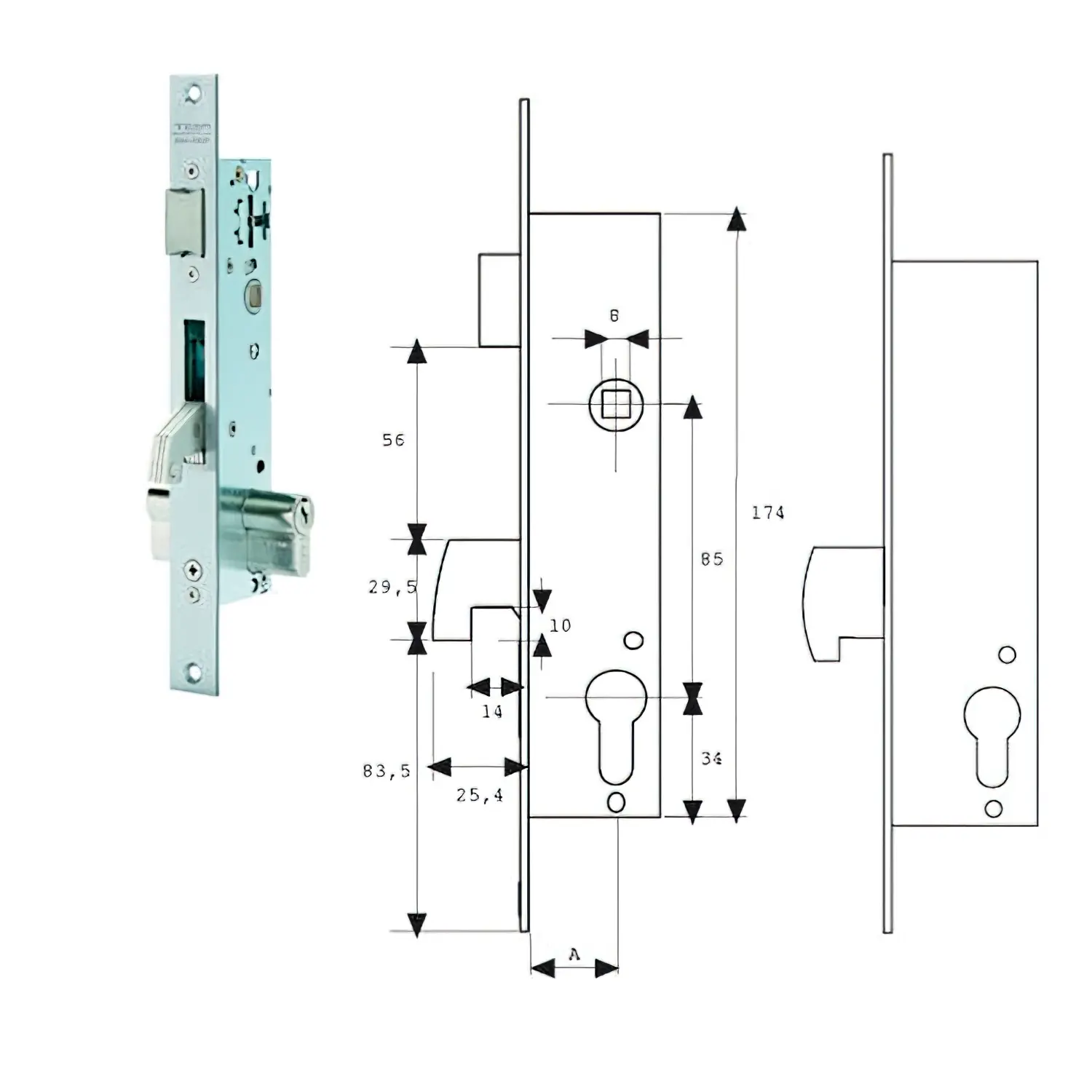 CERRADURA TESA 2241/20/3AI