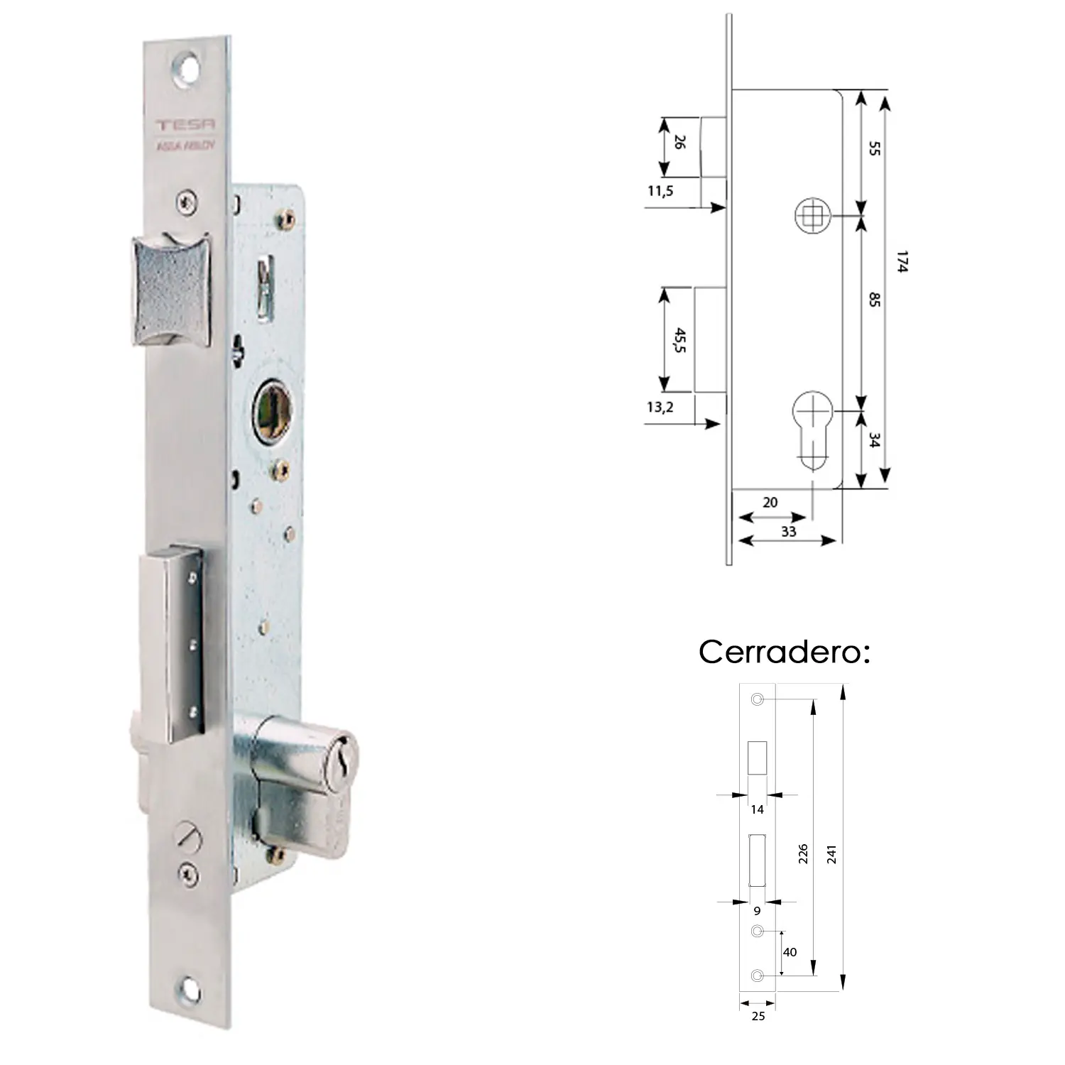 CERRADURA TESA 2210/28/AI    SIN GA