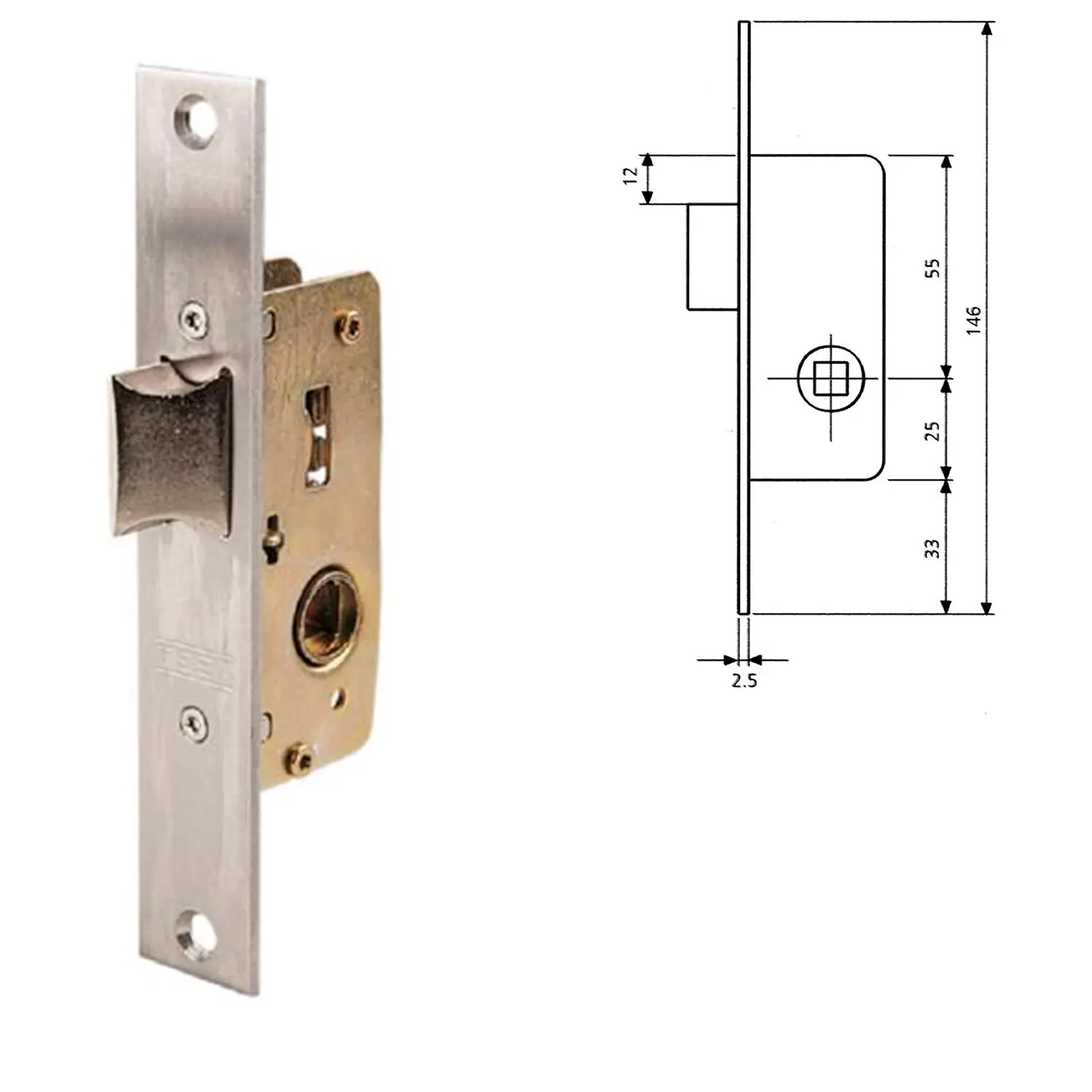 CERRADURA TESA 2215/28/AI    SIN GA