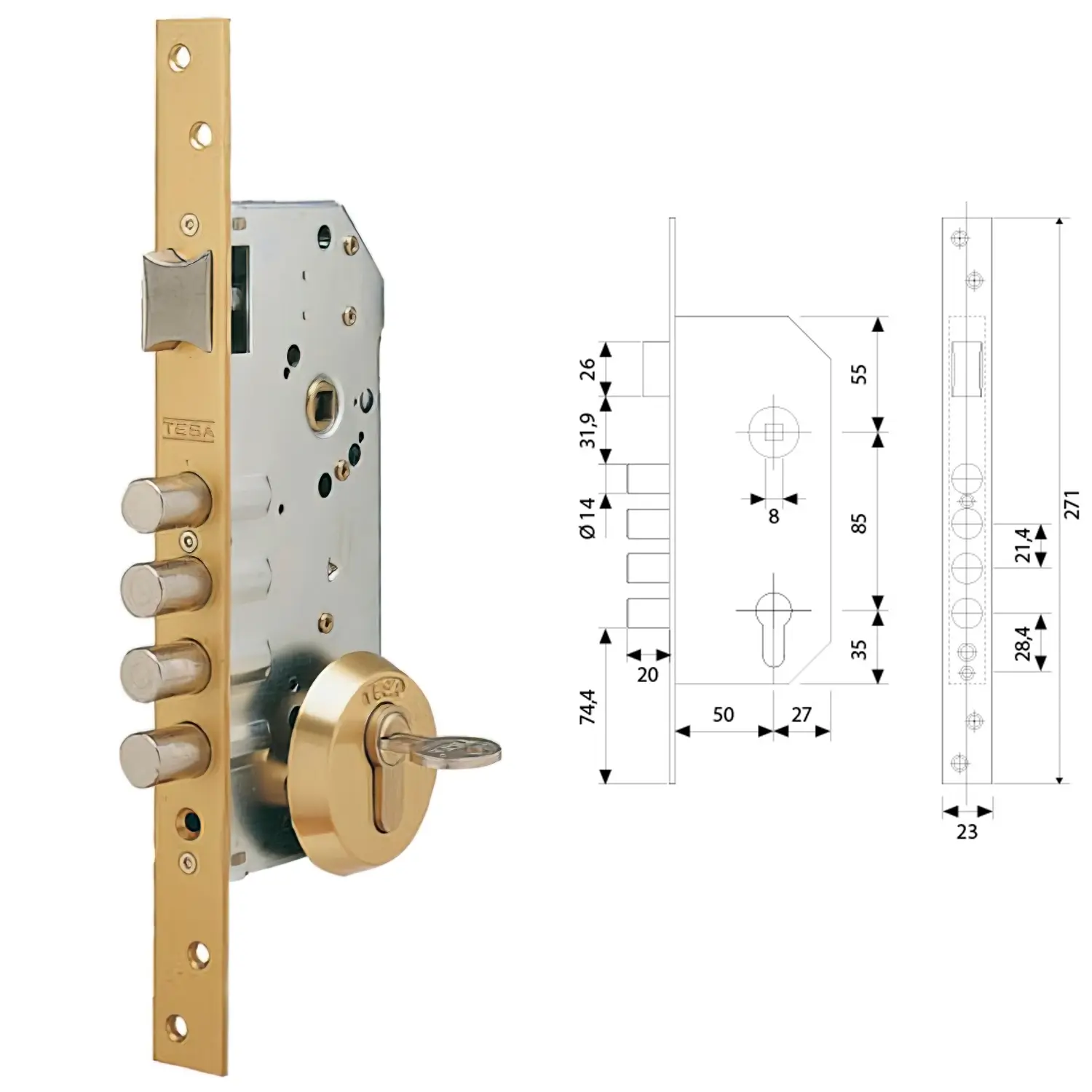 CERRADURA TESA SEGURIDAD R100B566 E