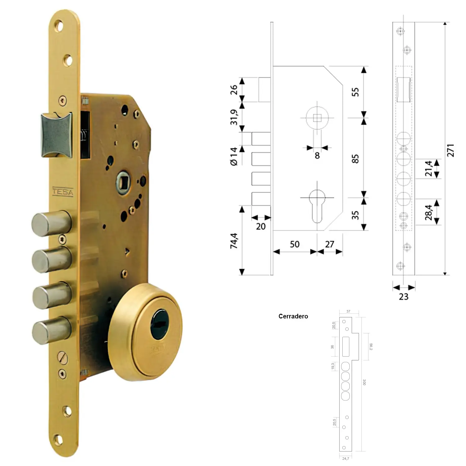 CERRADURA TESA SEGURIDA R200B/T6/6L