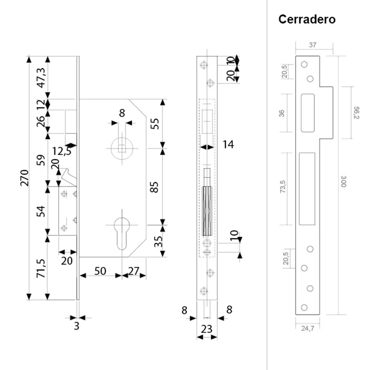 CERRADURA TESA SEGURIDAD R200N/T6/6