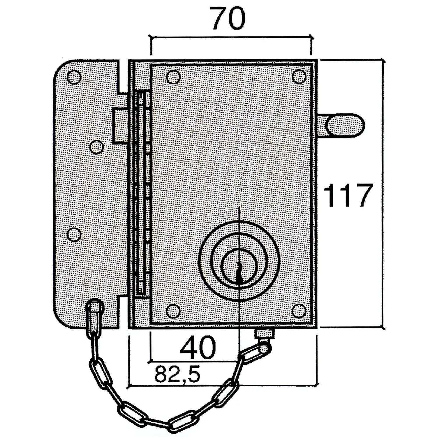 CERRADURA UCEM 4500-HB/ DERECHA