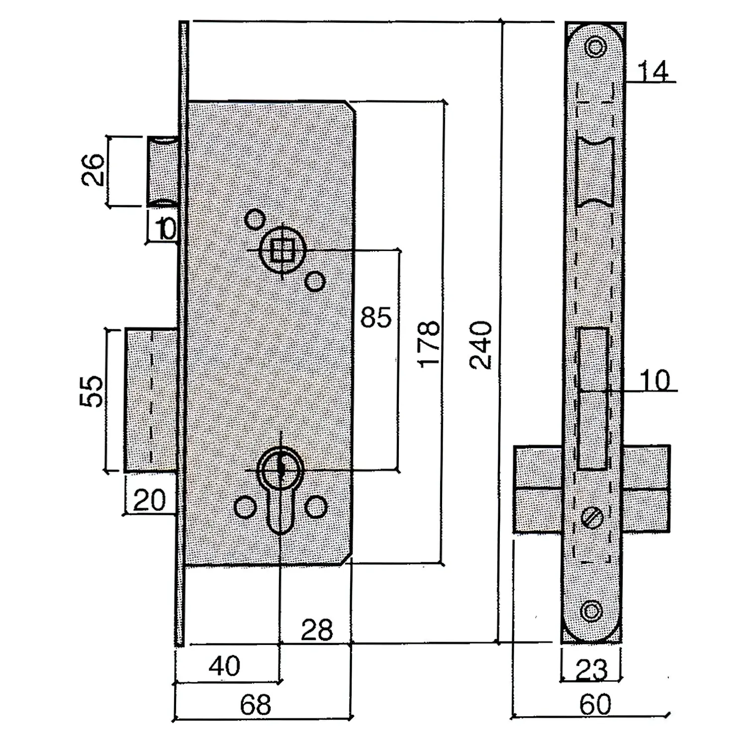 CERRADURA UCEM 5255-HL/40