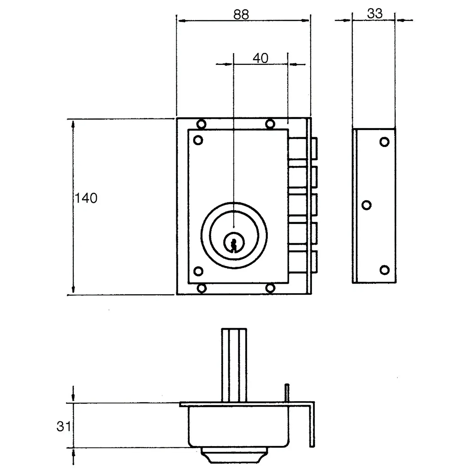 CERRADURA JIS  242           11X7 D