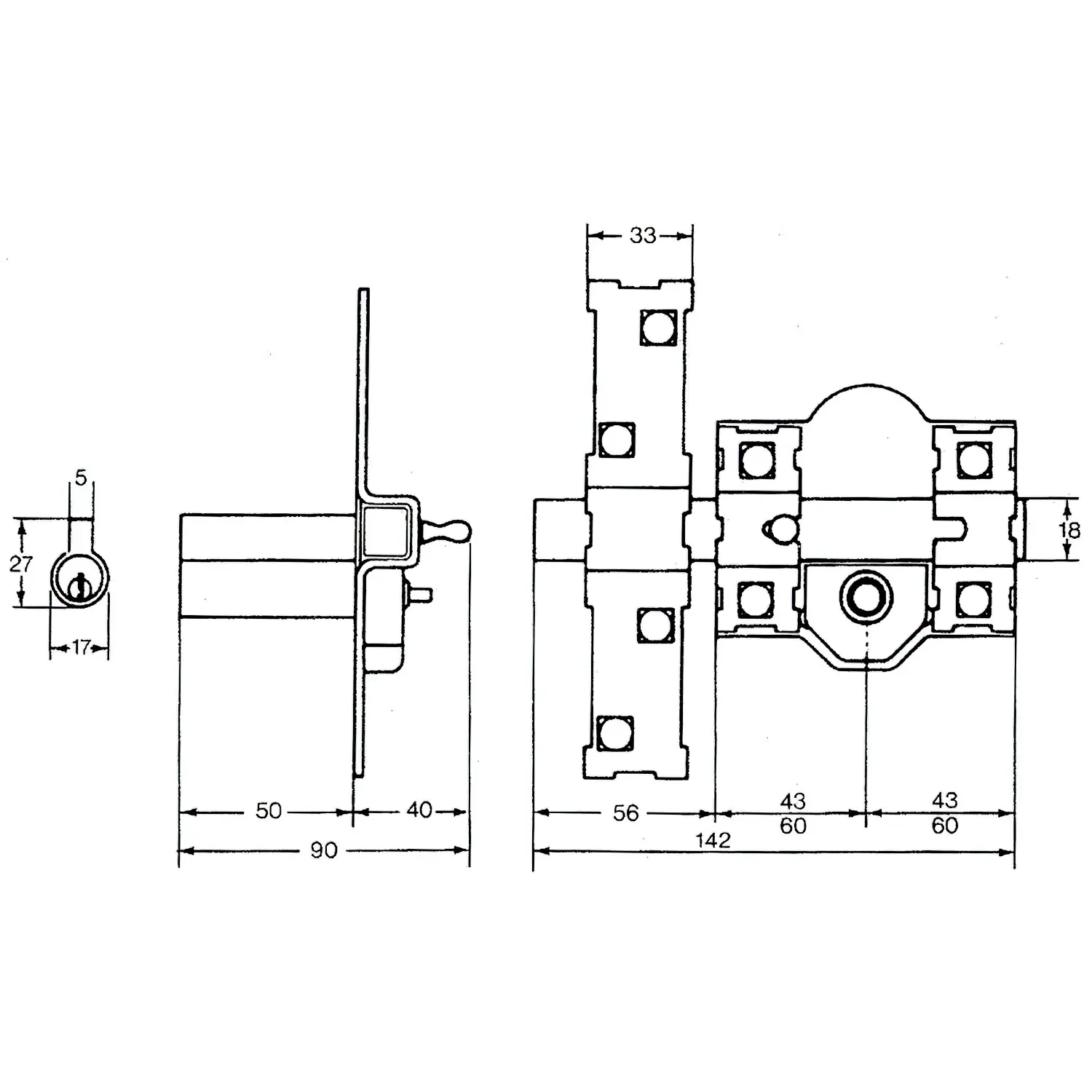 CERROJO FAC 301-R/ 80-P