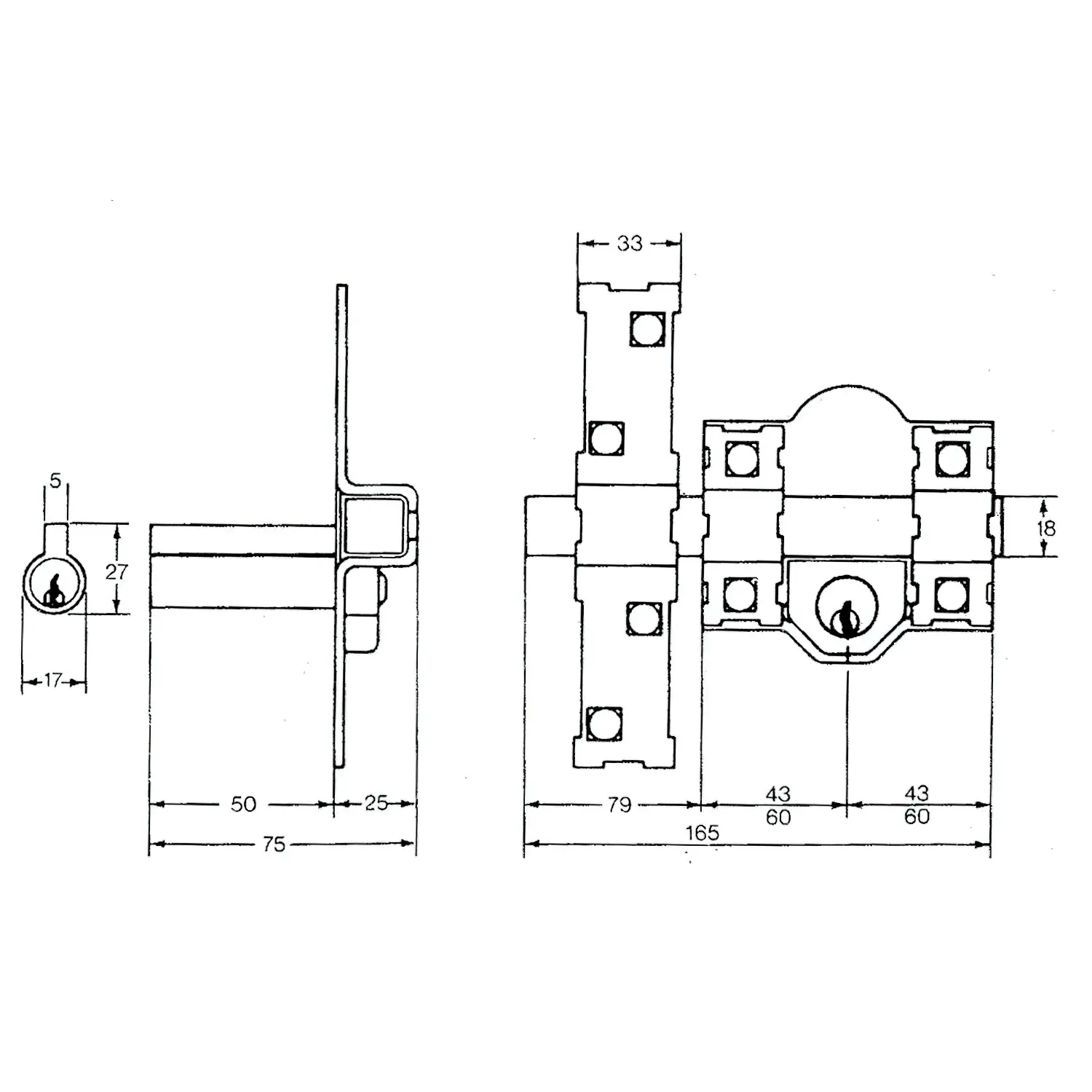 CERROJO FAC 301-L/ 80-P