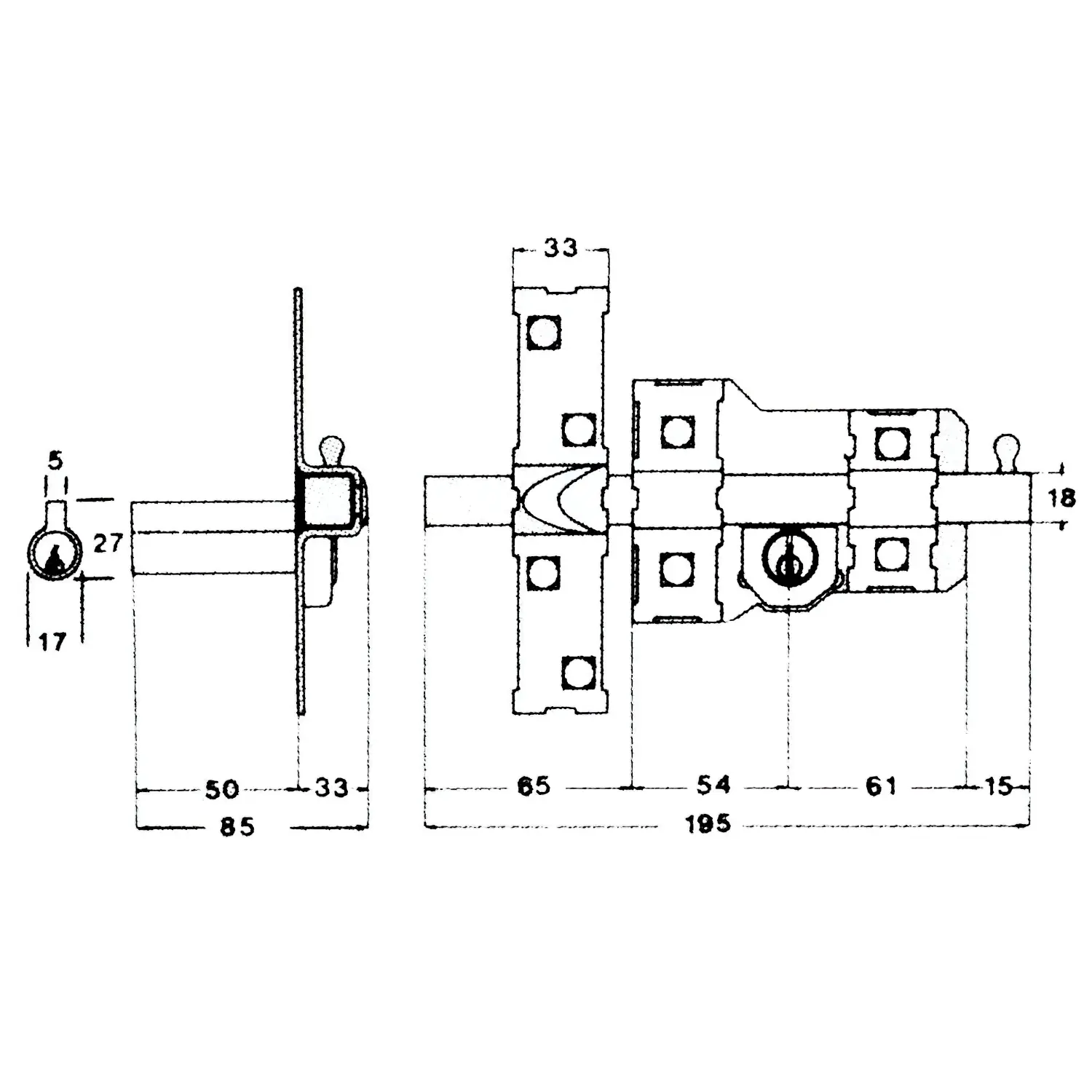 CERROJO FAC 306-L/115-N/ DERECHA