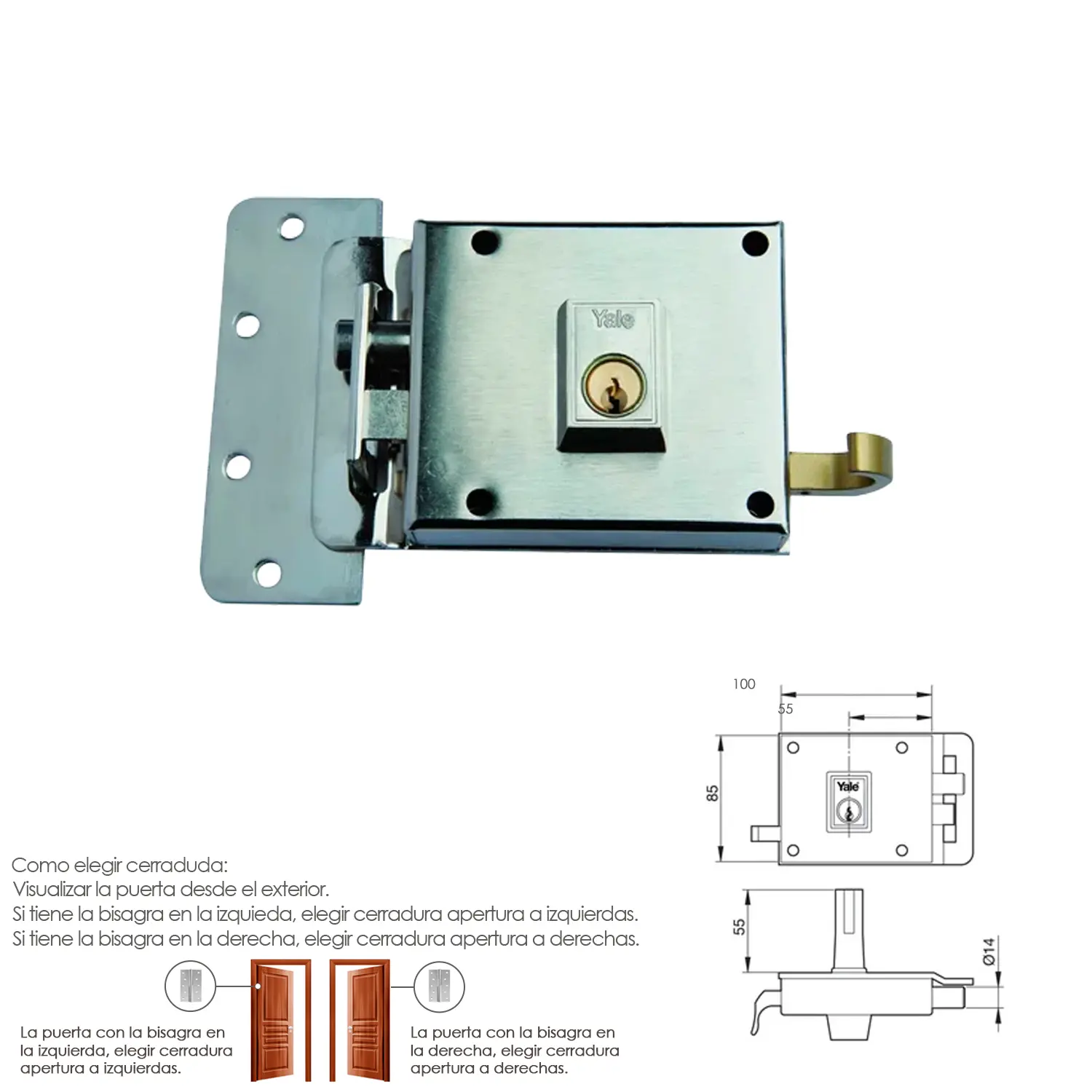 CERRADURA YALE    6-10-HN/ IZQUIERD