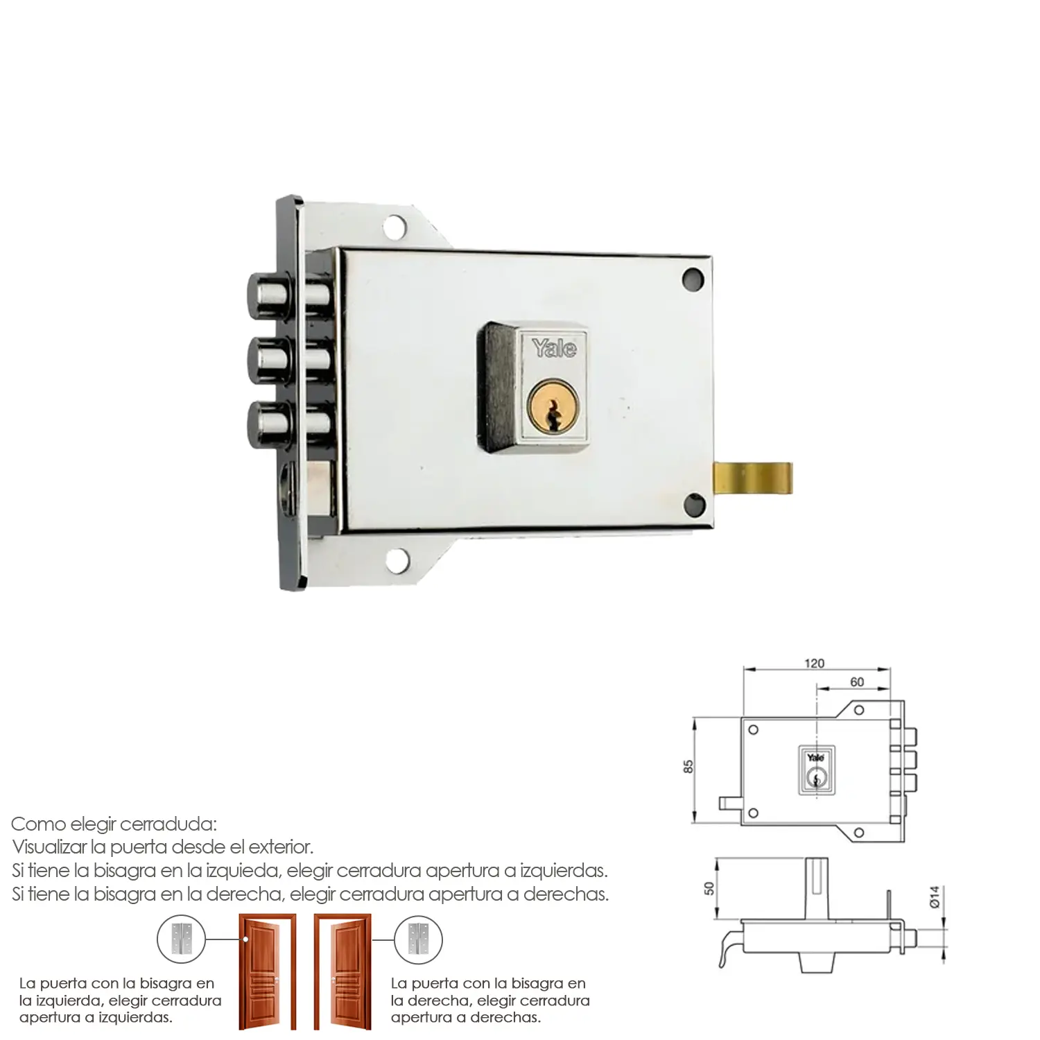 CERRADURA YALE    7-HN IZQUIERDA