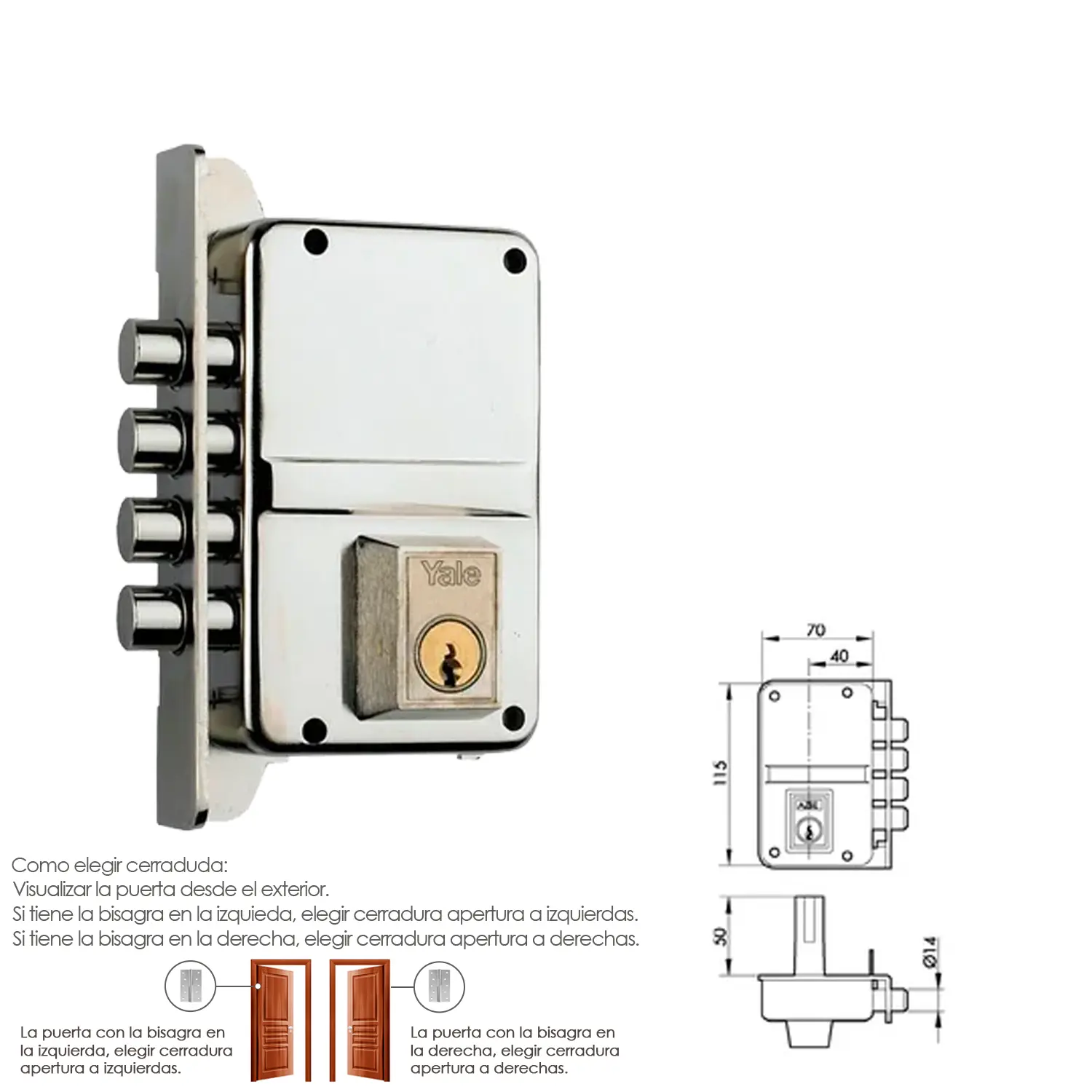 CERRADURA YALE    8-HN/ IZQUIERDA