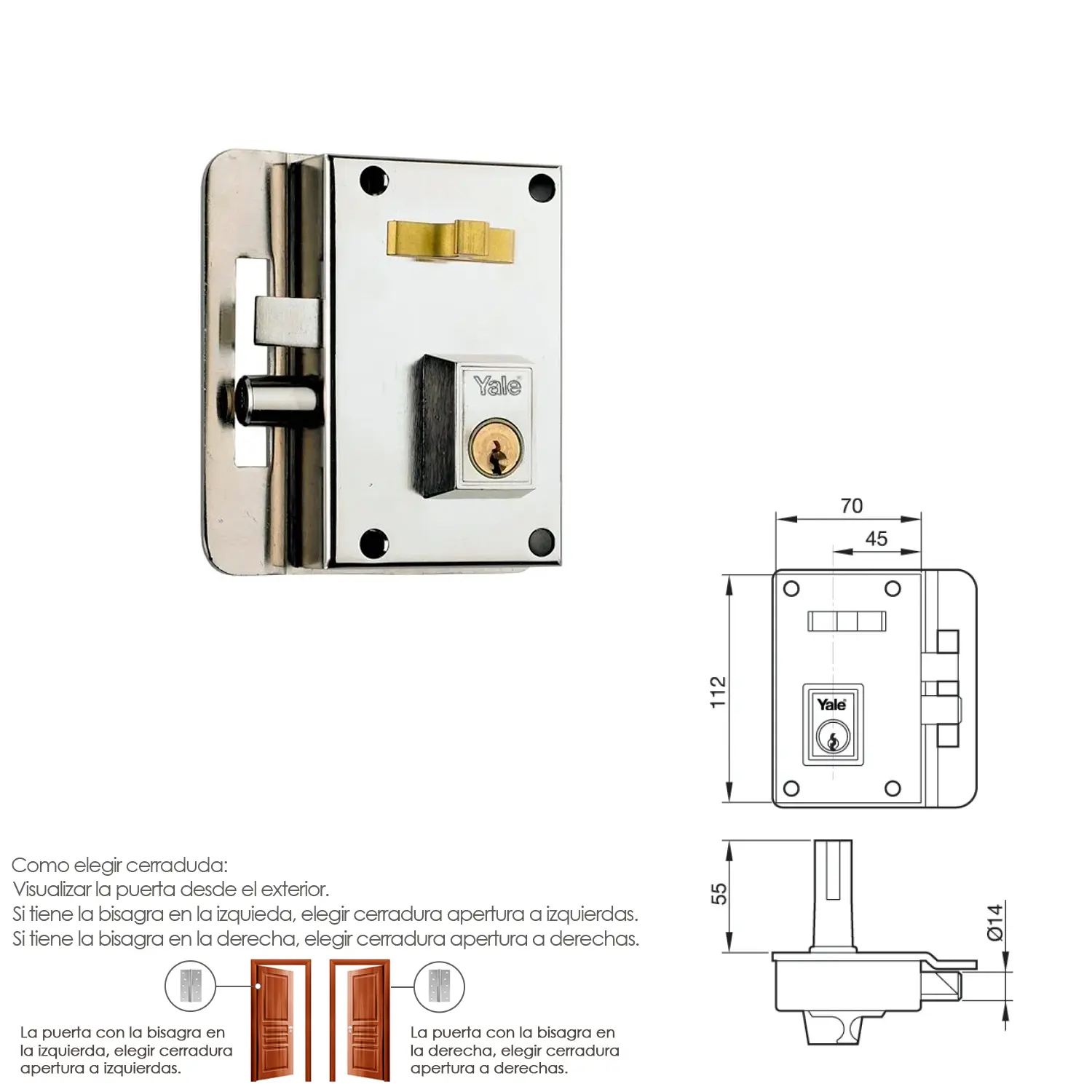 CERRADURA YALE   10-HN/ IZQUIERDA