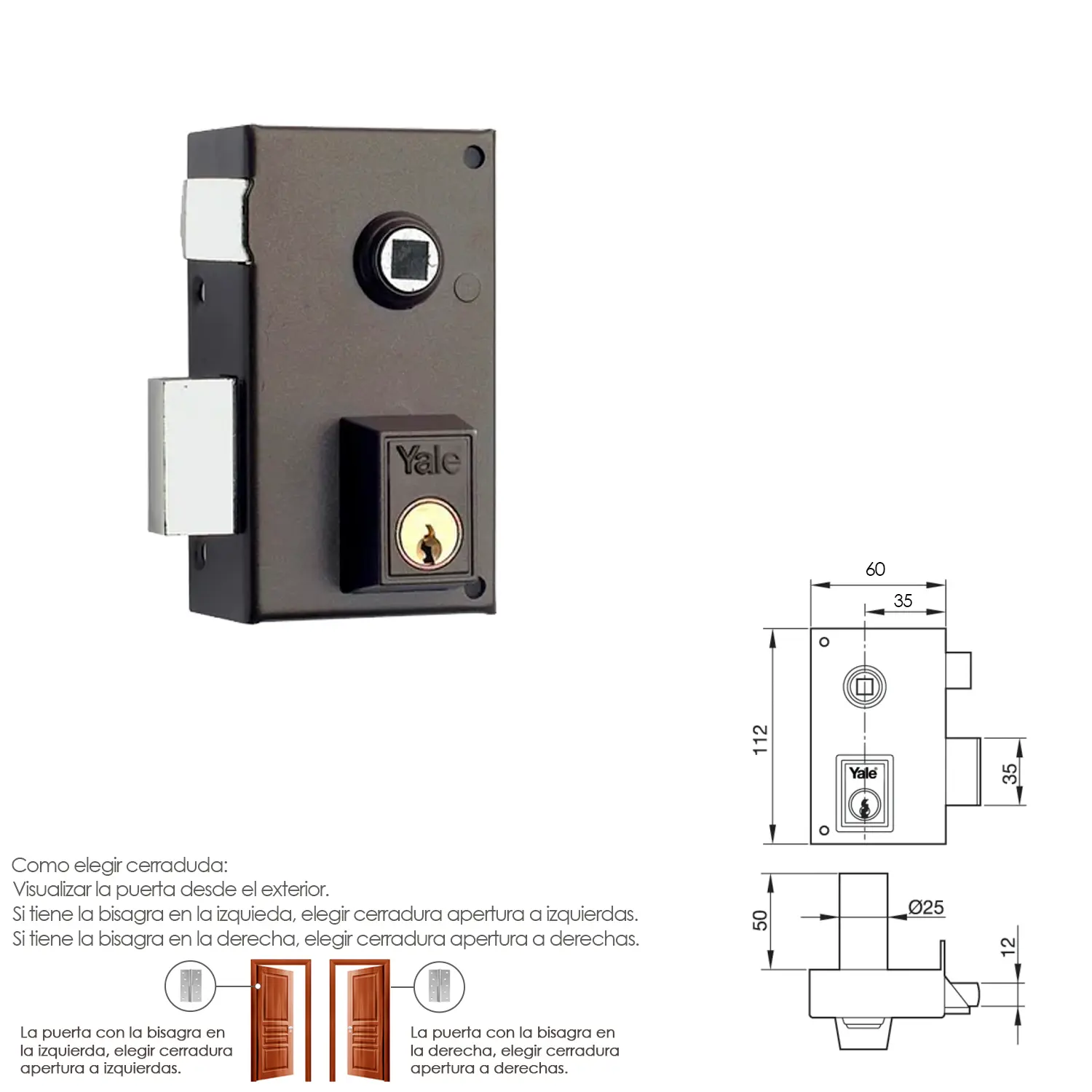 CERRADURA YALE   56-B/HP/60/ IZQUIE