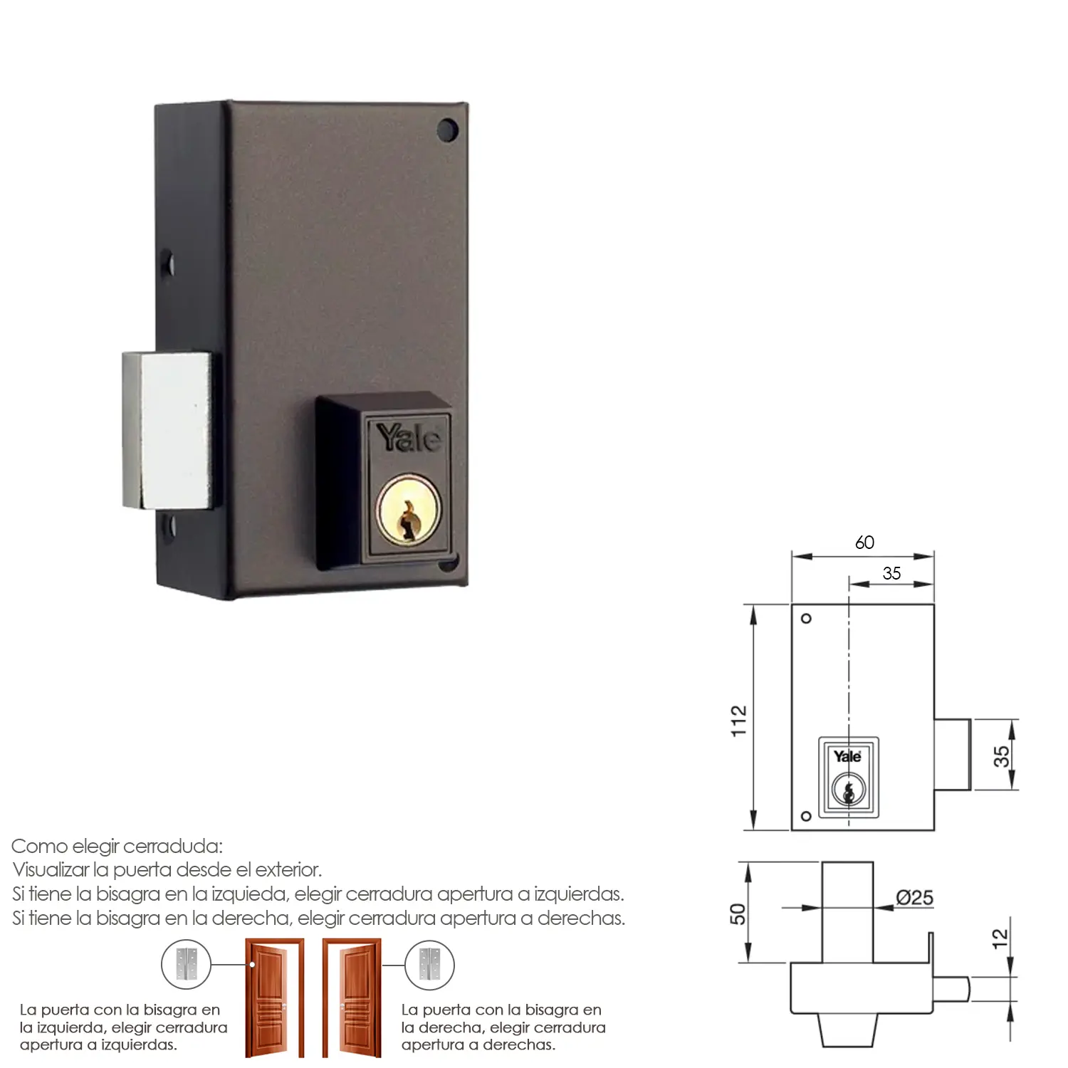 CERRADURA YALE   56-C/HPR/60/ IZQUI