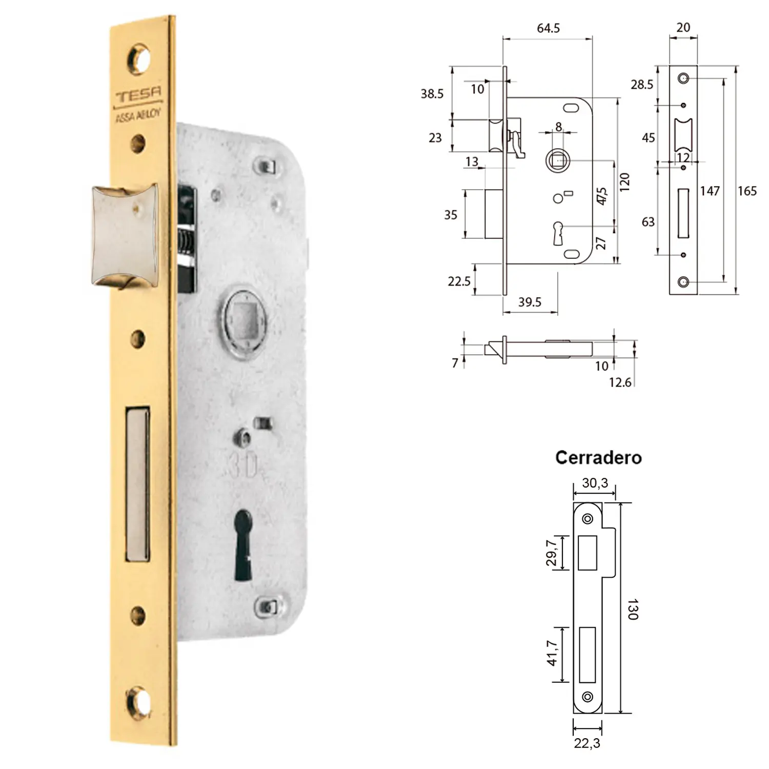 CERRADURA TESA 2002-HL/40