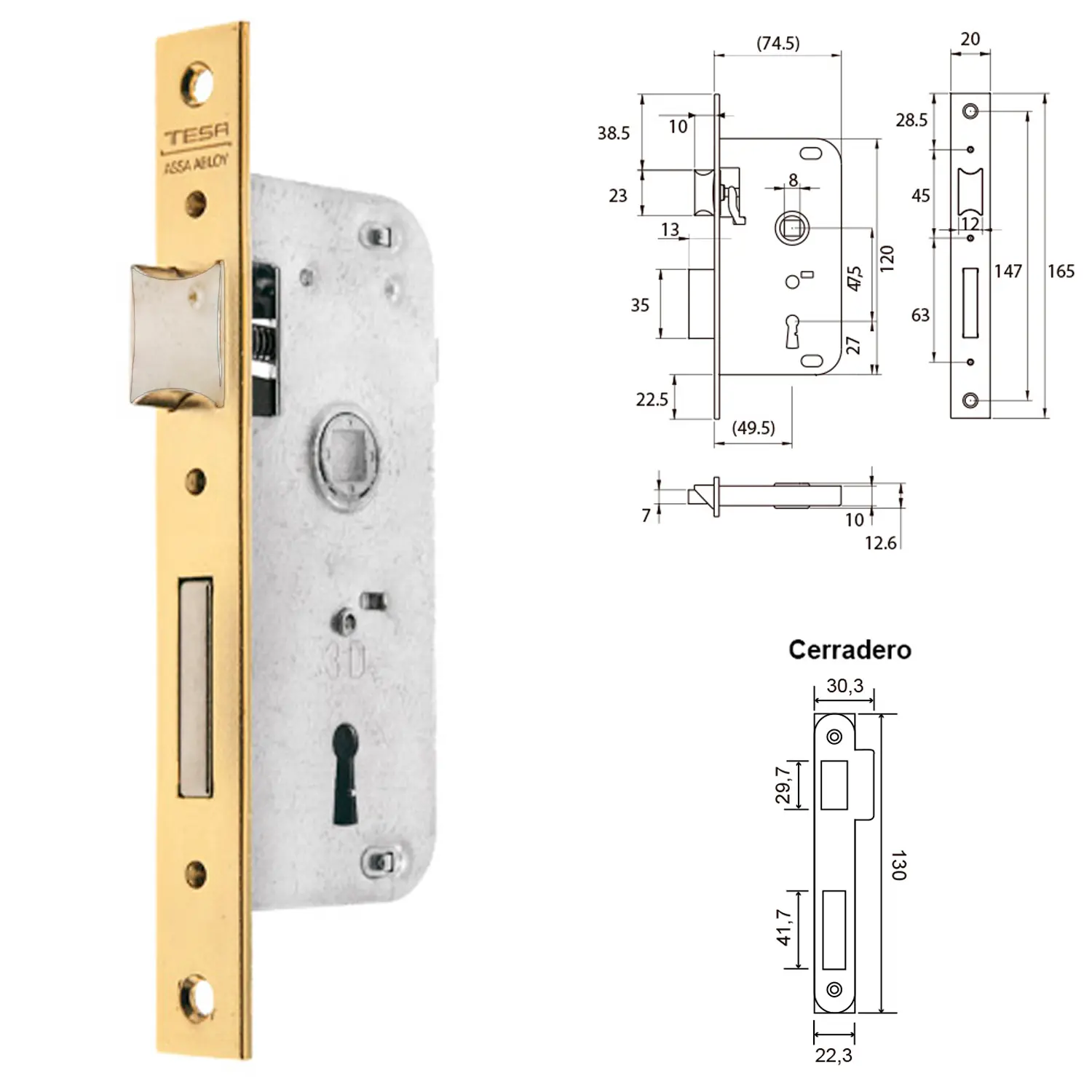 CERRADURA TESA 2002-HL/50