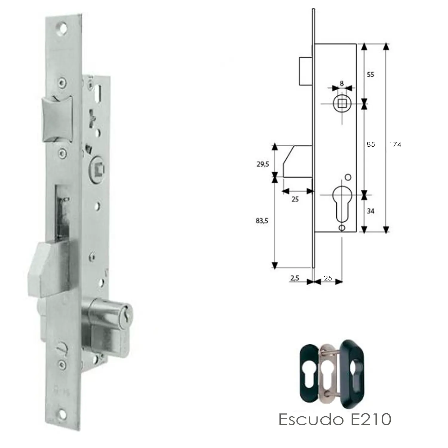 CERRADURA TESA 2210/25/3AI