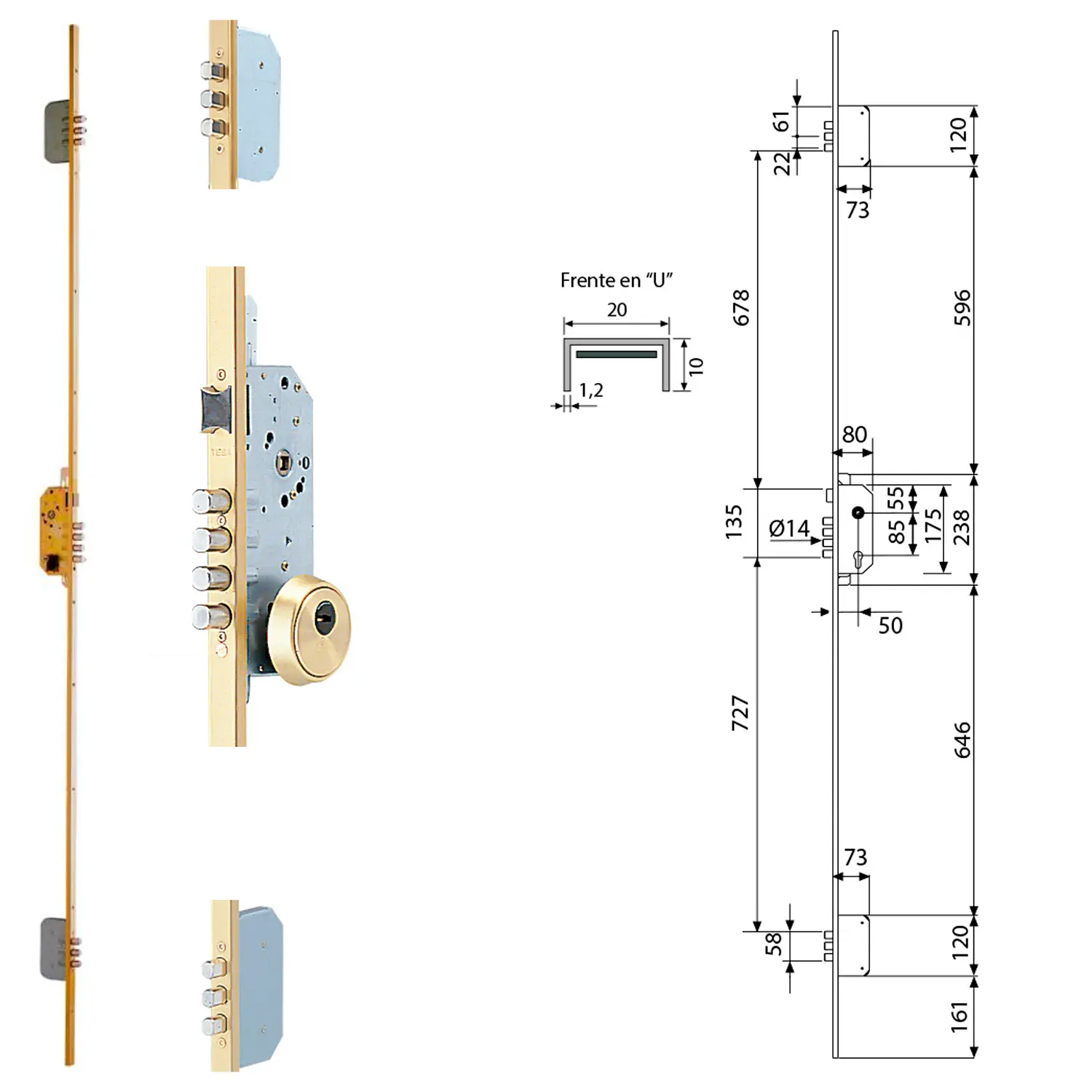 CERRADURA TESA SEGURIDAD T2B3 54566