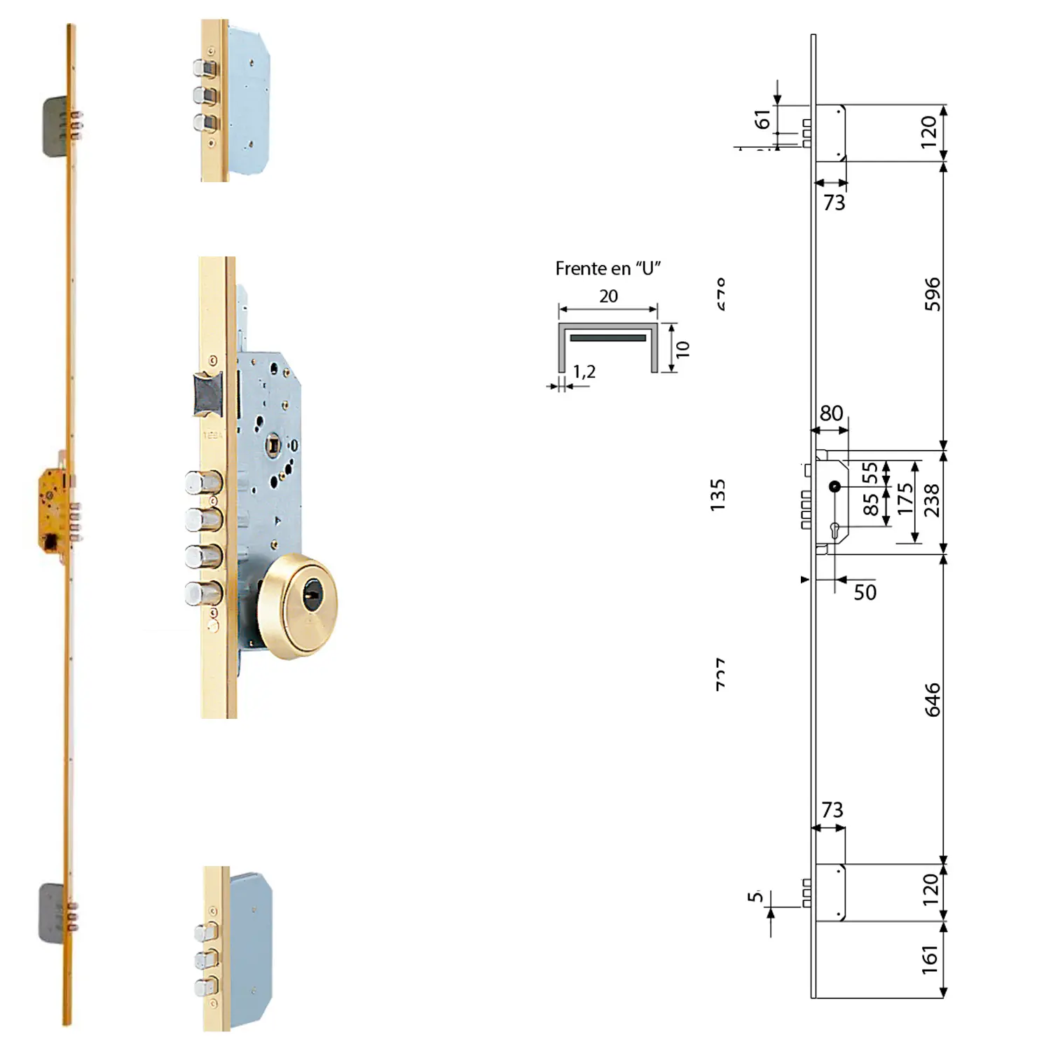 CERRADURA TESA SEGURIDAD TLB3 566 L